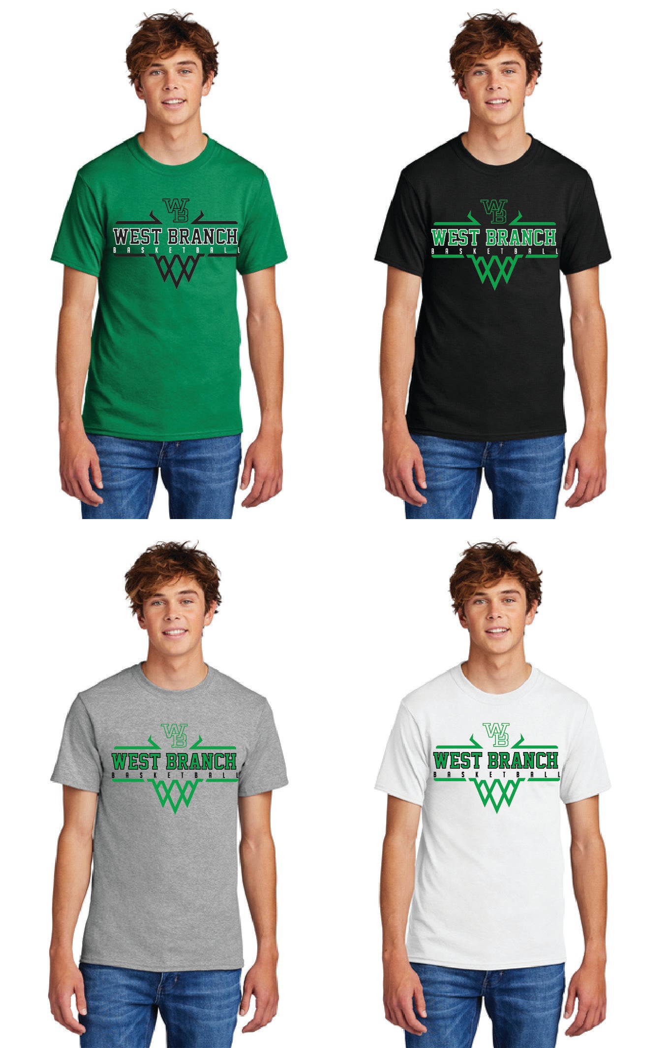WEST BRANCH BASKETBALL PC55 Port & Company® Core Blend Tee 3