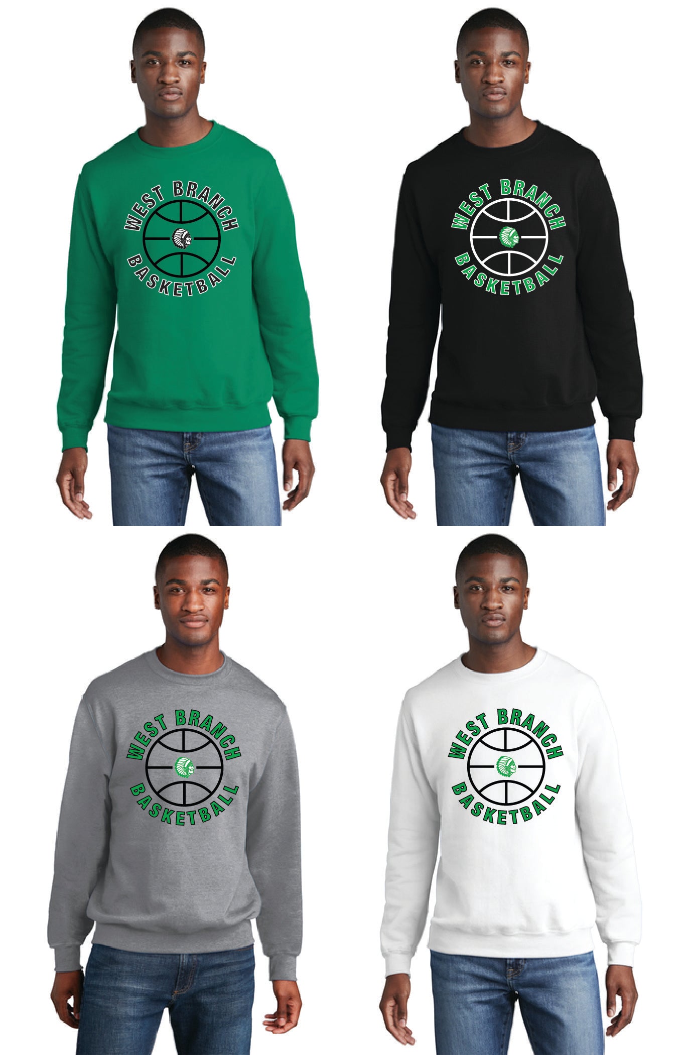 WEST BRANCH BASKETBALL PC78 Port & Company® Core Fleece Crewneck Sweatshirt 4
