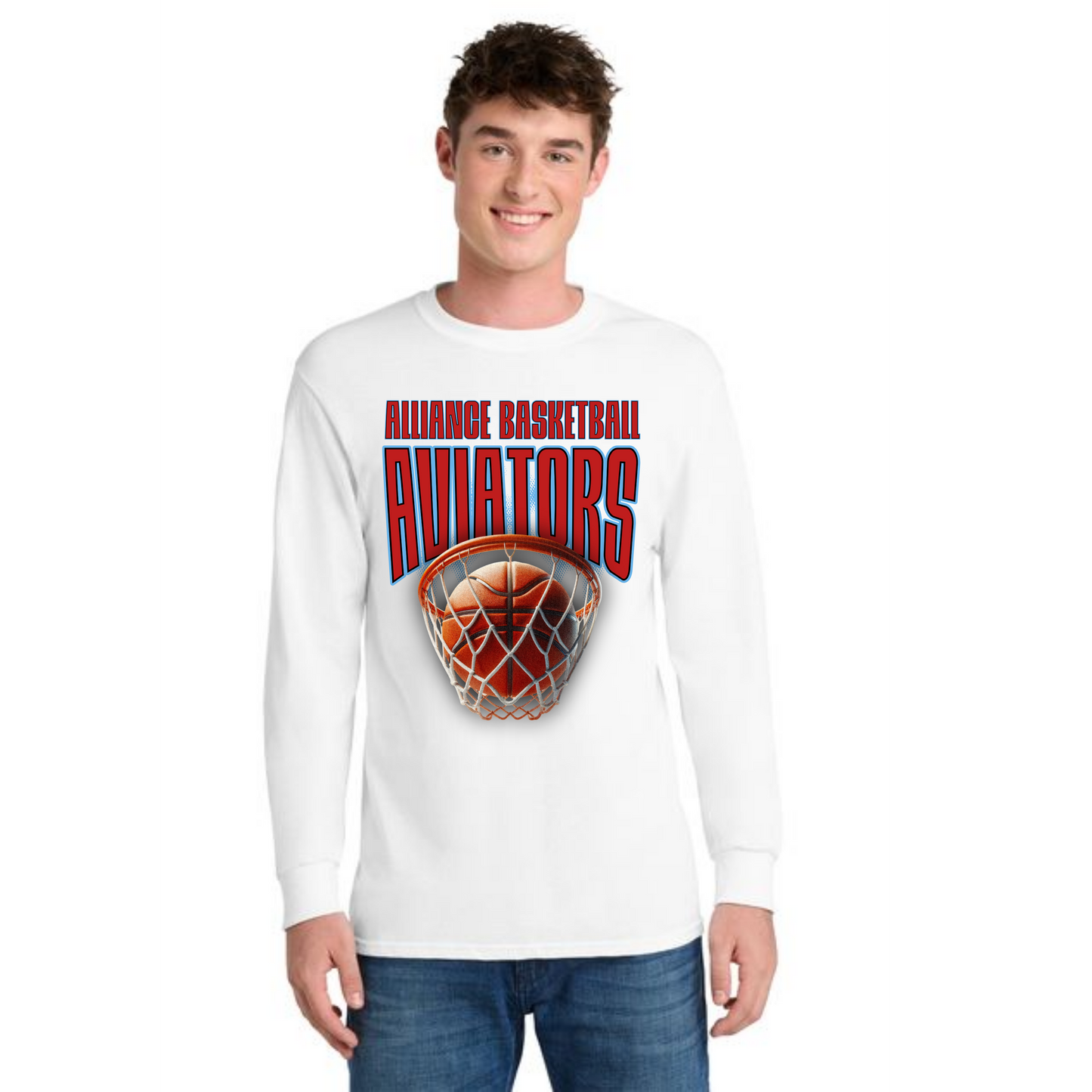 ALLIANCE AVIATORS Basketball PC55LS Port & Company® Long Sleeve Core Blend Tee 1