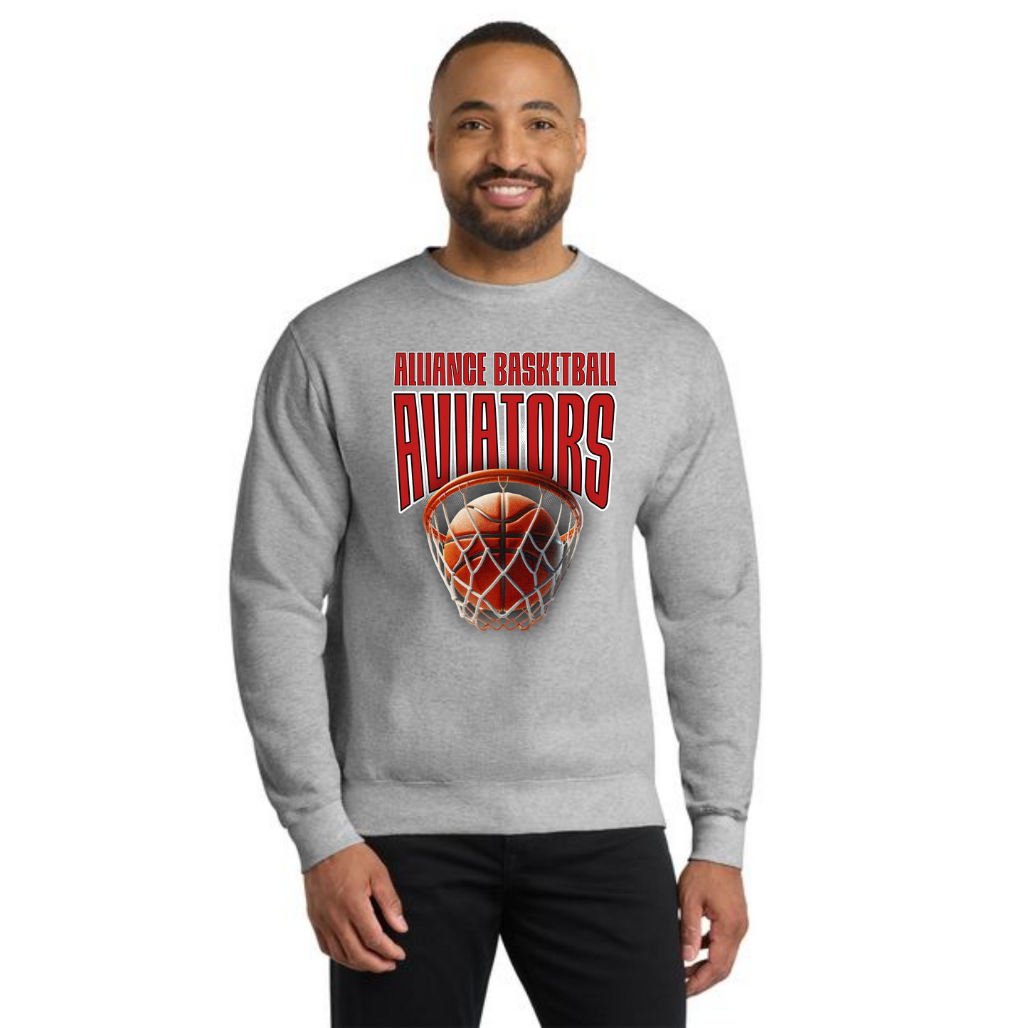 ALLIANCE AVIATORS Basketball PC78 Port & Company® Core Fleece Crewneck Sweatshirt 1