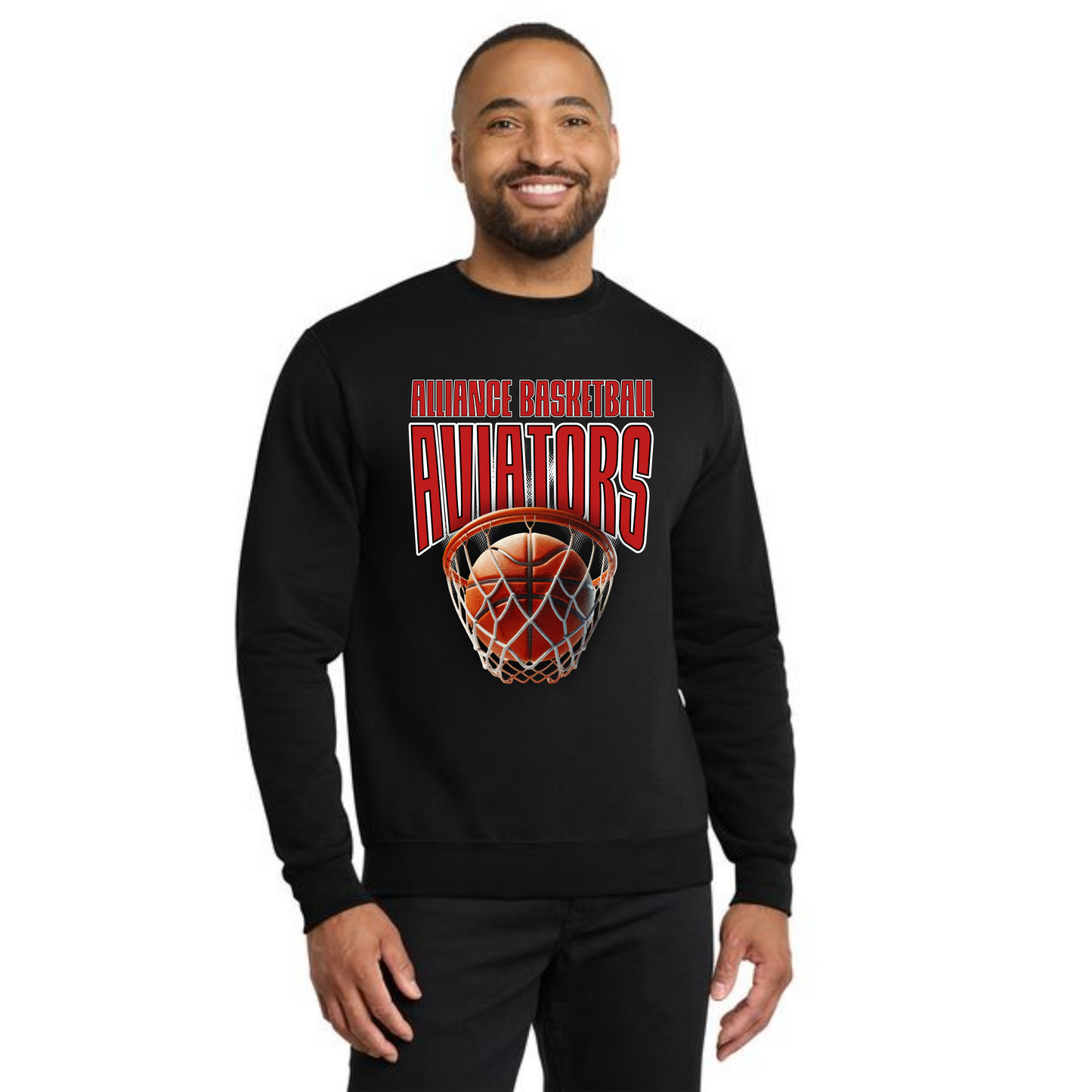 ALLIANCE AVIATORS Basketball PC78 Port & Company® Core Fleece Crewneck Sweatshirt 1