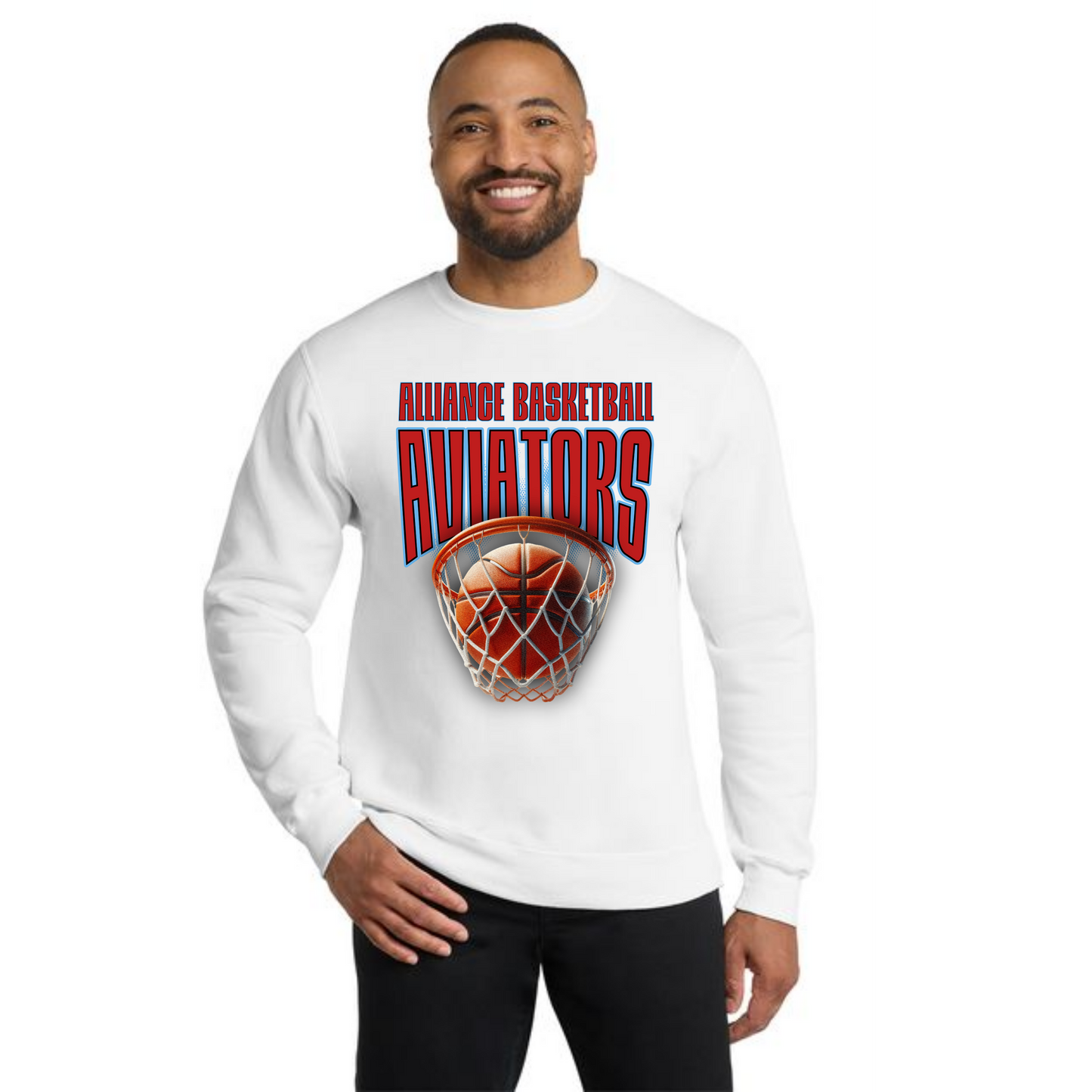ALLIANCE AVIATORS Basketball PC78 Port & Company® Core Fleece Crewneck Sweatshirt 1