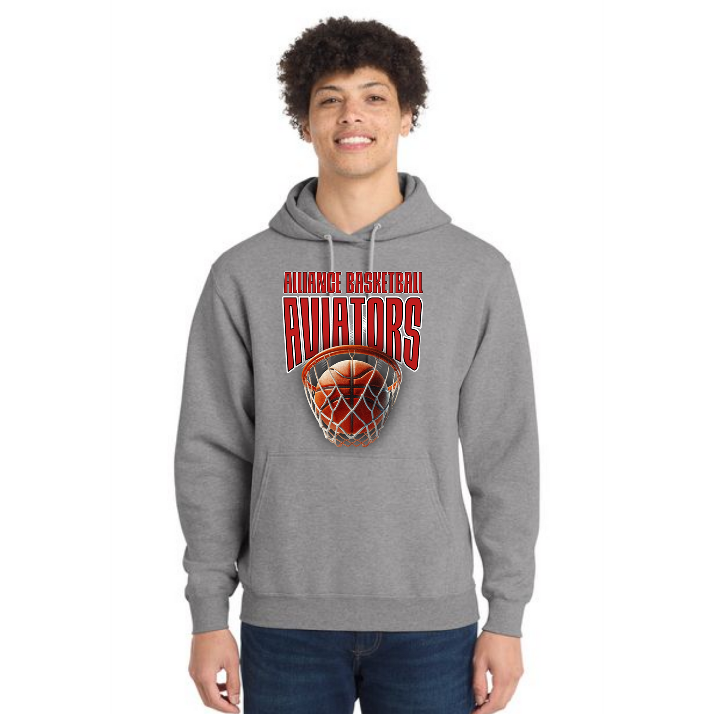 ALLIANCE AVIATORS Basketball PC78H Port & Company® Core Fleece Pullover Hooded Sweatshirt 1