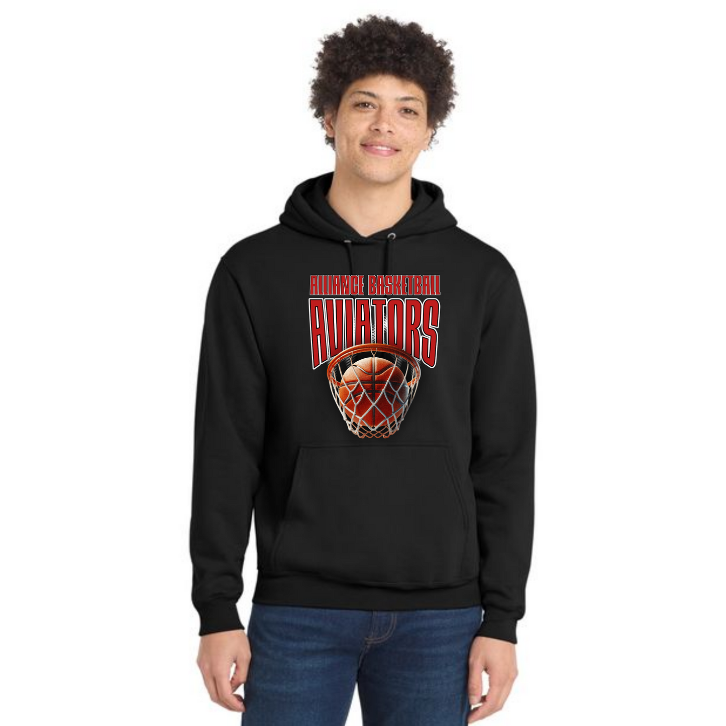 ALLIANCE AVIATORS Basketball PC78H Port & Company® Core Fleece Pullover Hooded Sweatshirt 1