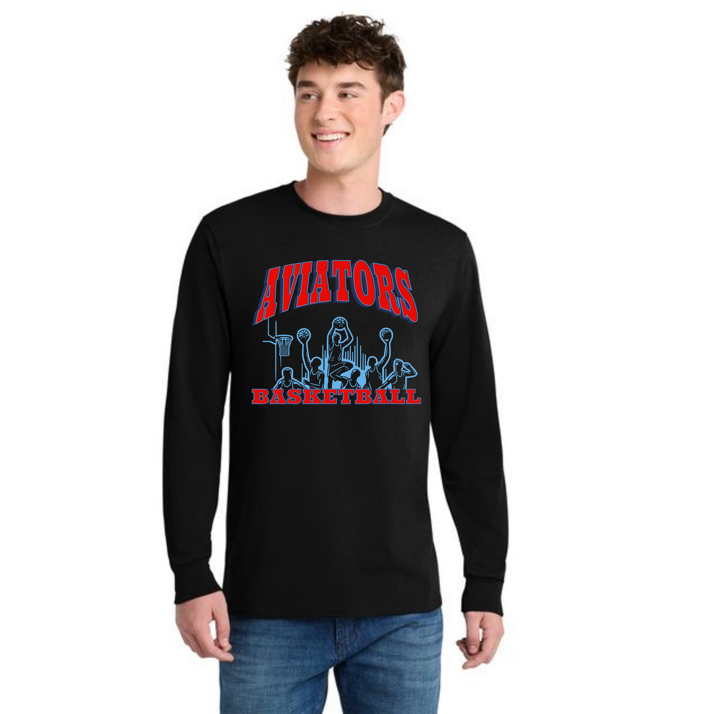 ALLIANCE AVIATORS Basketball PC55LS Port & Company® Long Sleeve Core Blend Tee 2