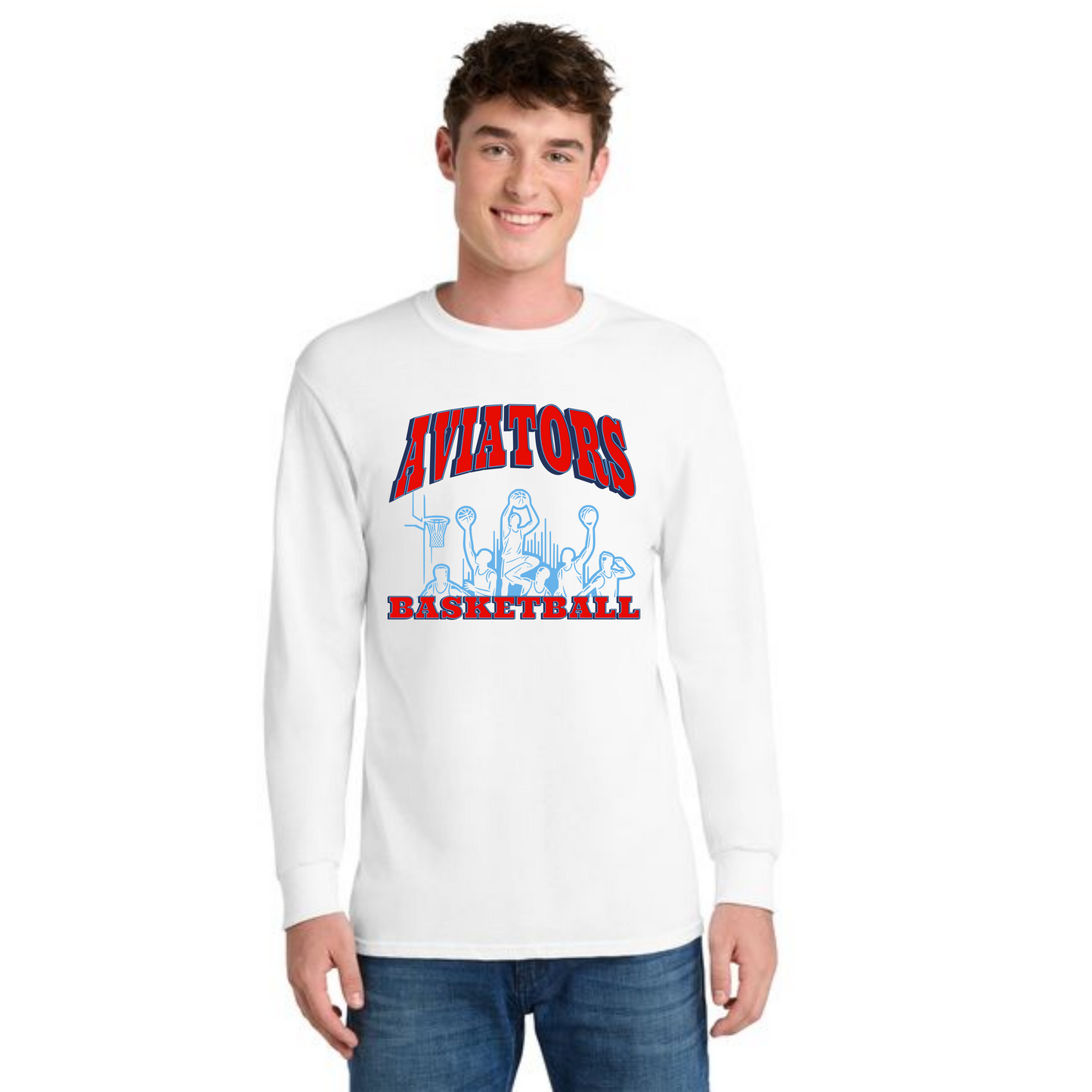 ALLIANCE AVIATORS Basketball PC55LS Port & Company® Long Sleeve Core Blend Tee 2