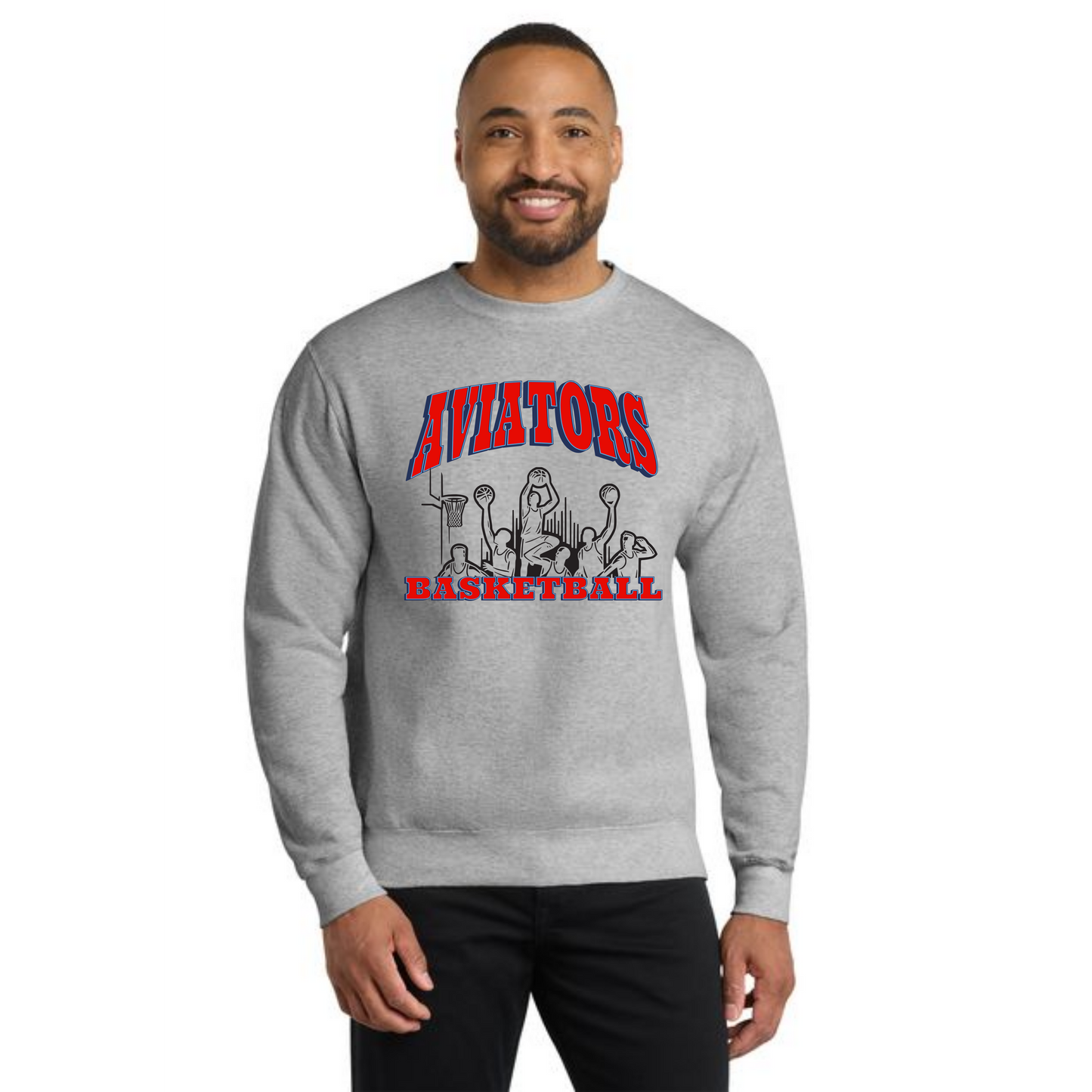 ALLIANCE AVIATORS Basketball PC78 Port & Company® Core Fleece Crewneck Sweatshirt 2