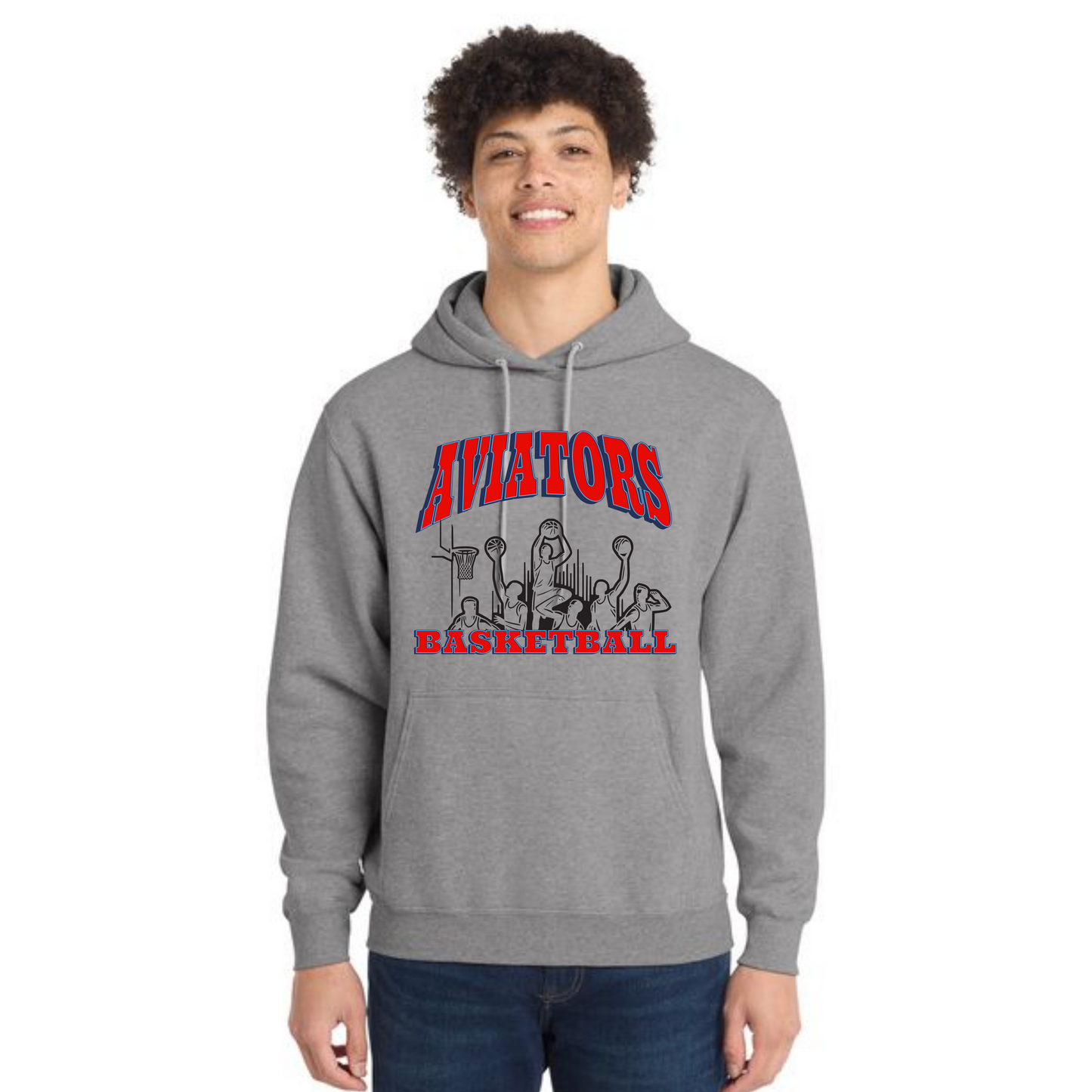 ALLIANCE AVIATORS Basketball PC78H Port & Company® Core Fleece Pullover Hooded Sweatshirt 2