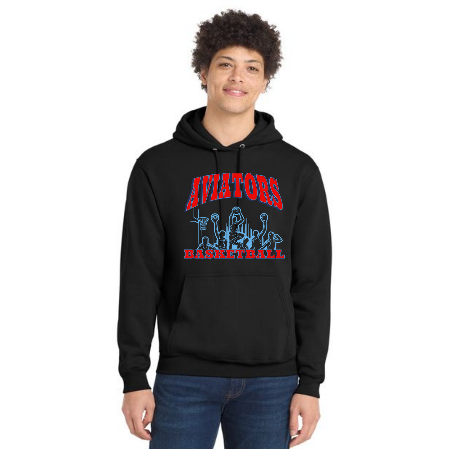 ALLIANCE AVIATORS Basketball PC78H Port & Company® Core Fleece Pullover Hooded Sweatshirt 2
