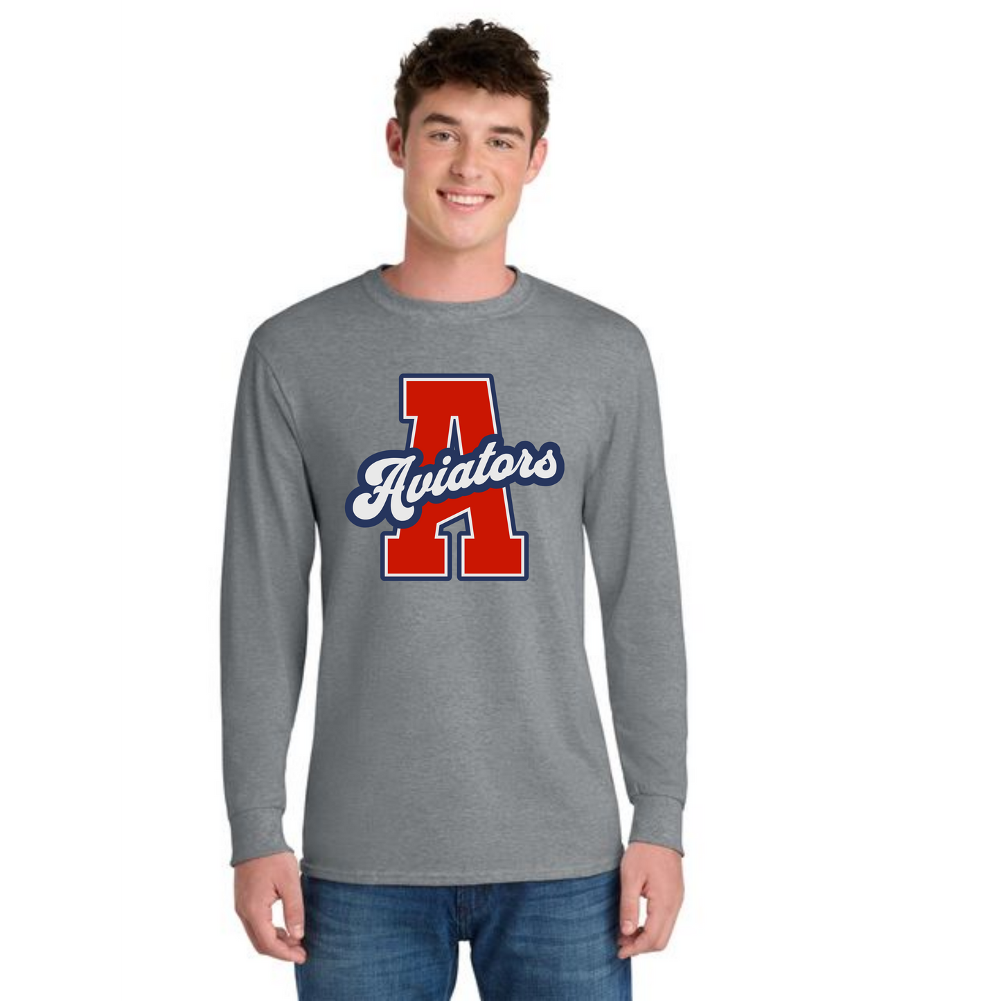 ALLIANCE AVIATORS Basketball PC55LS Port & Company® Long Sleeve Core Blend Tee 3