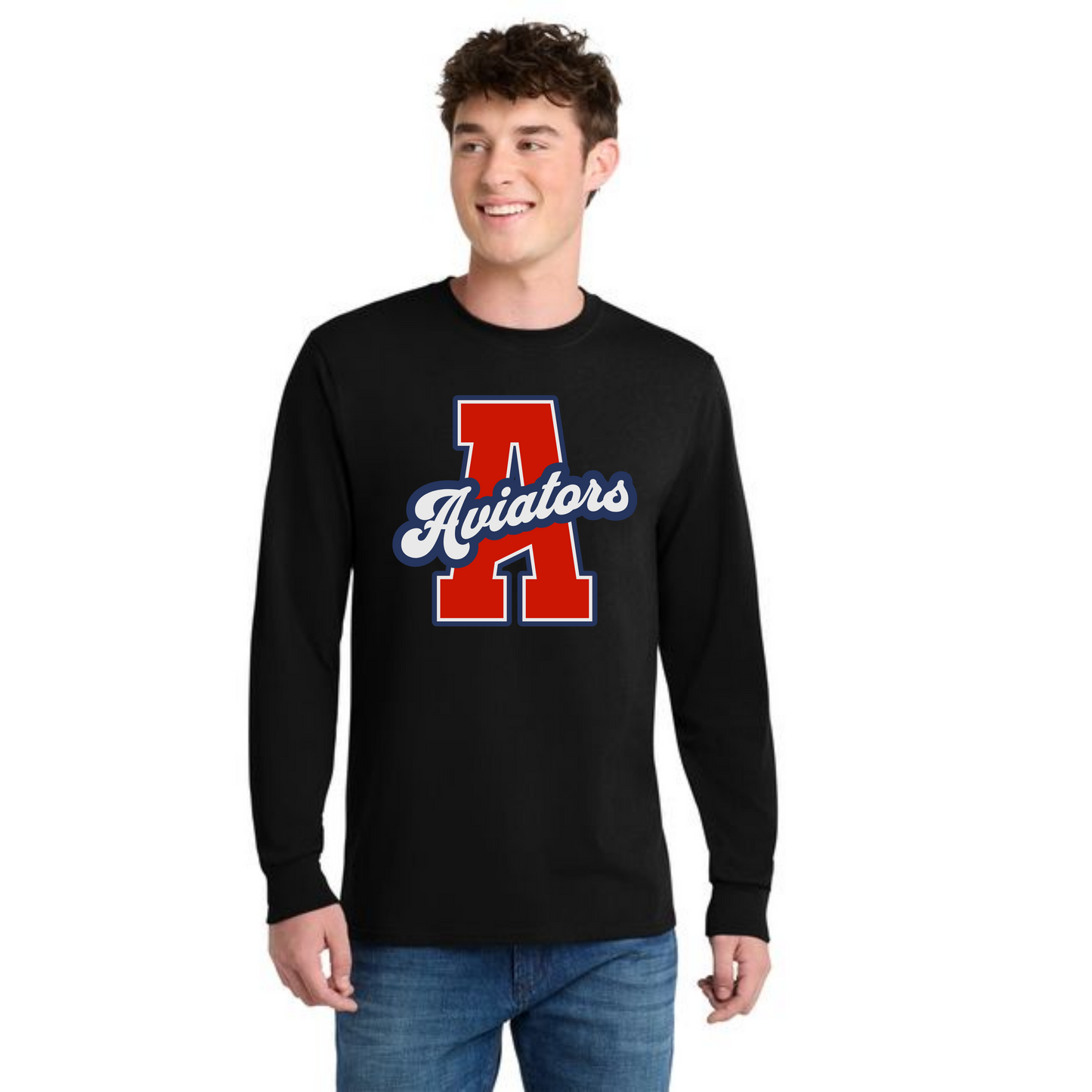 ALLIANCE AVIATORS Basketball PC55LS Port & Company® Long Sleeve Core Blend Tee 3