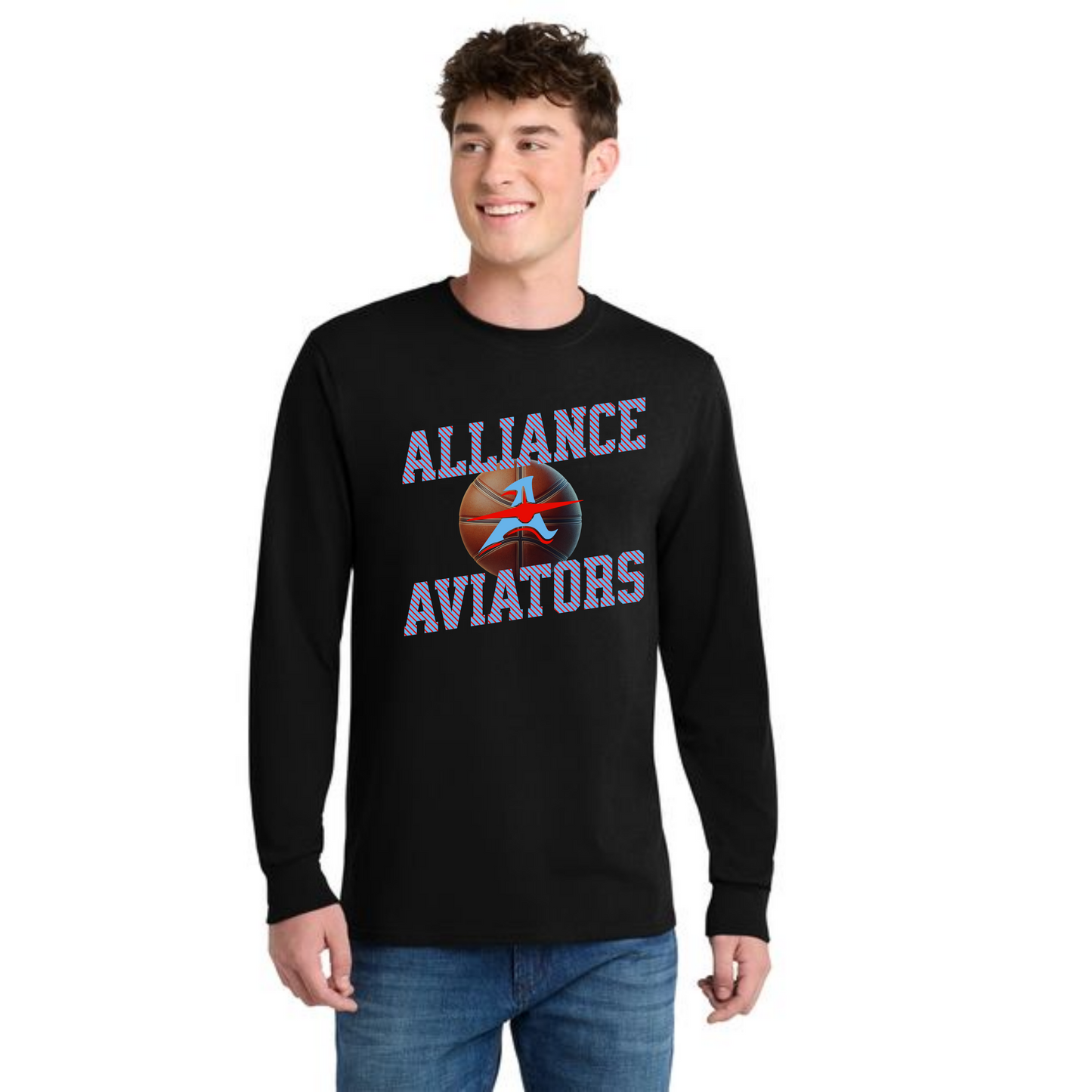 ALLIANCE AVIATORS Basketball PC55LS Port & Company® Long Sleeve Core Blend Tee 4