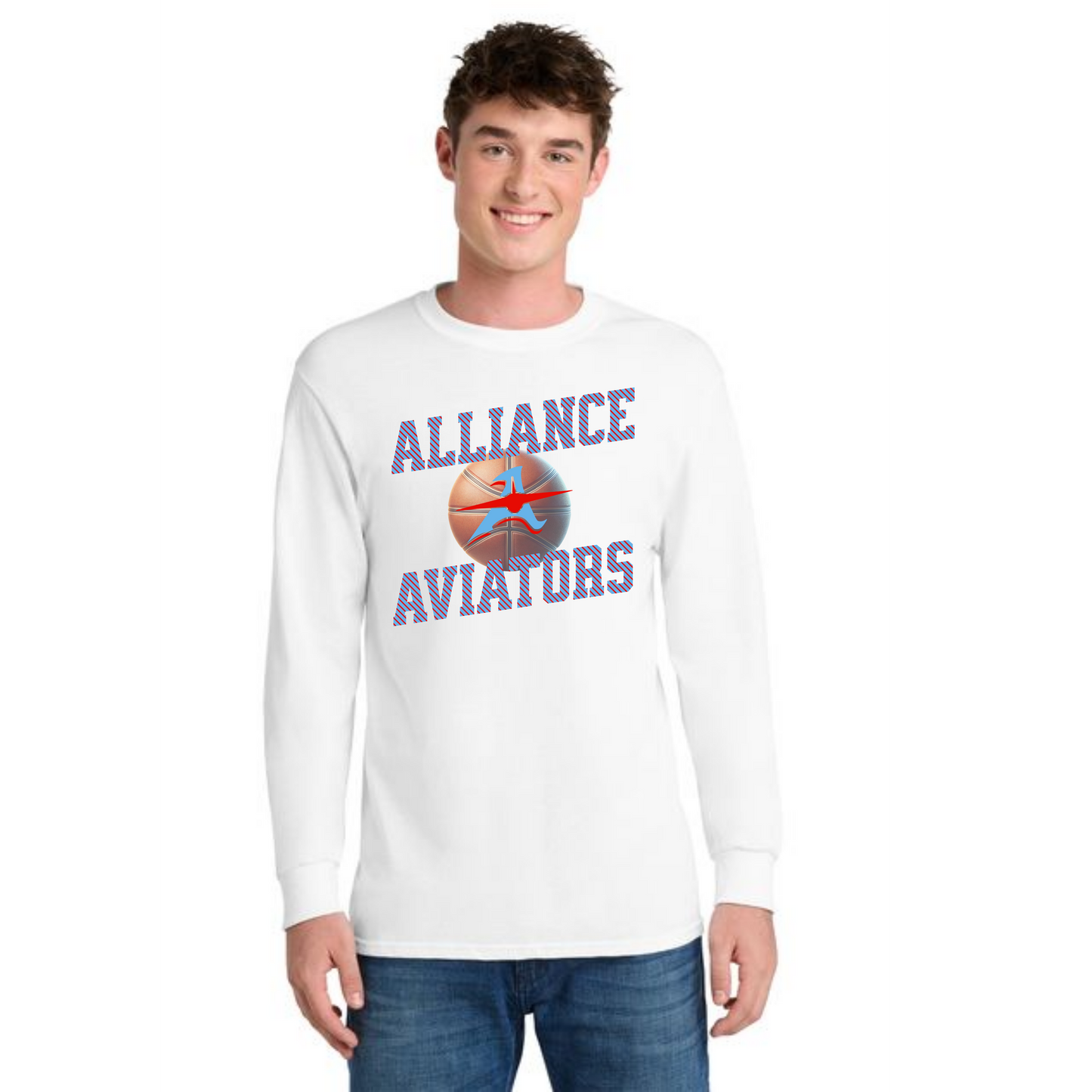 ALLIANCE AVIATORS Basketball PC55LS Port & Company® Long Sleeve Core Blend Tee 4