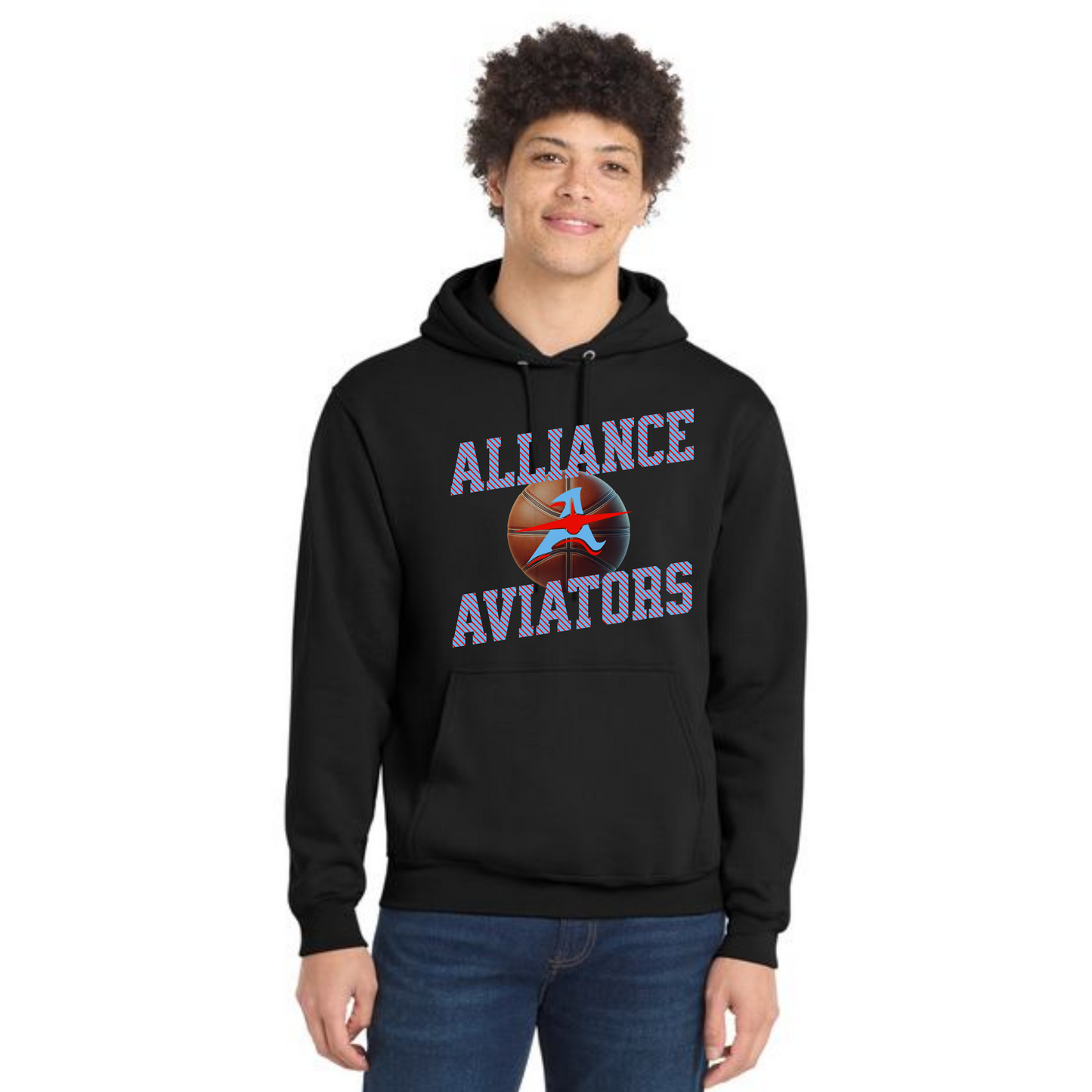 ALLIANCE AVIATORS Basketball PC78H Port & Company® Core Fleece Pullover Hooded Sweatshirt 4