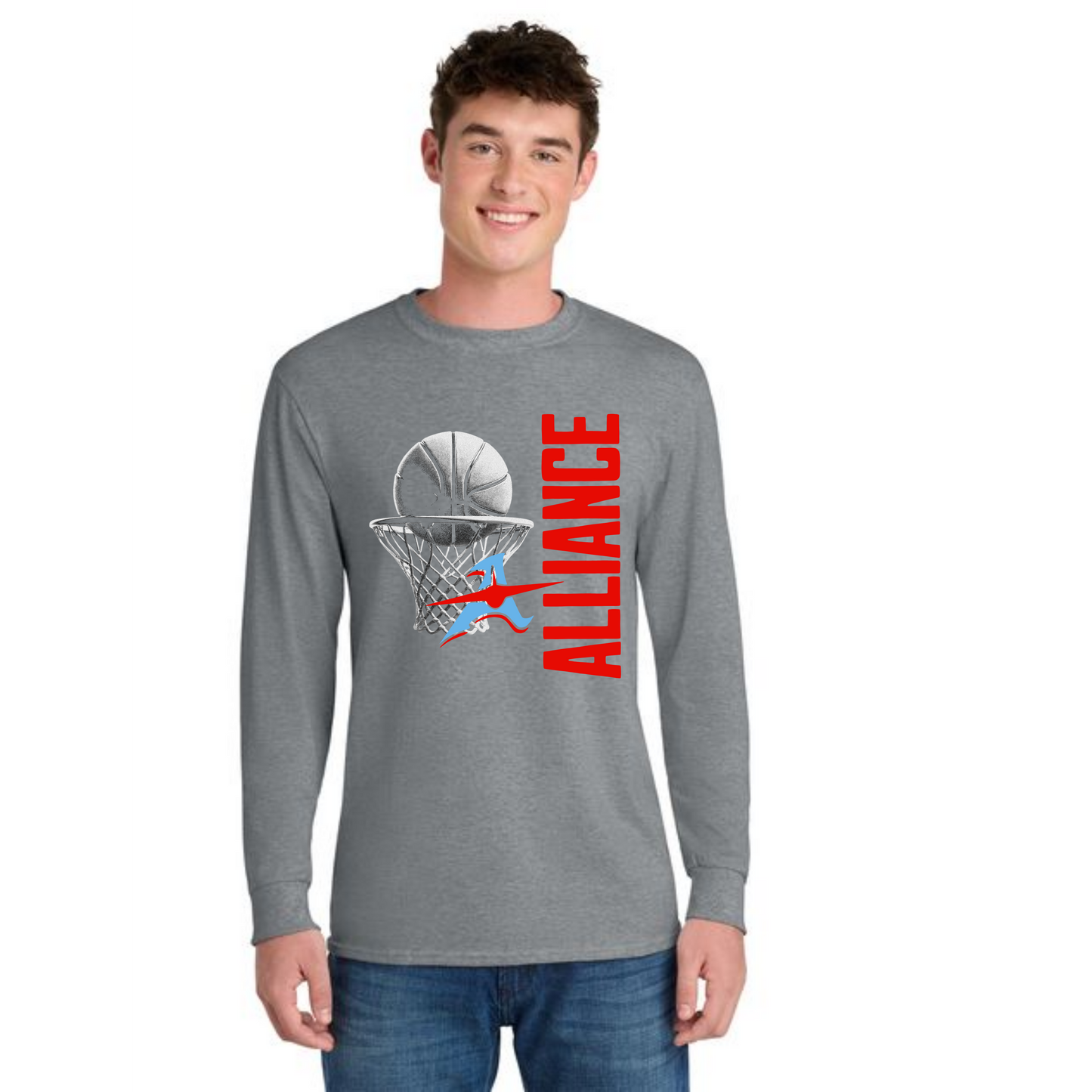 ALLIANCE AVIATORS Basketball PC55LS Port & Company® Long Sleeve Core Blend Tee 5