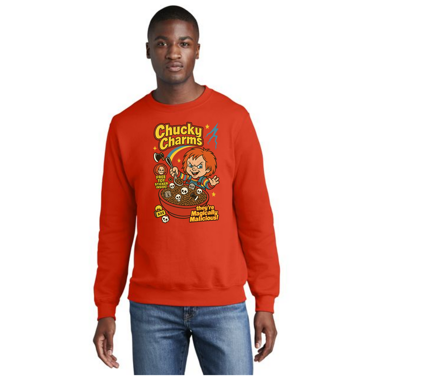 HALLOWEEN CHUCKY CHARMS Port & Company® Core Fleece Crewneck Sweatshirt HW-1