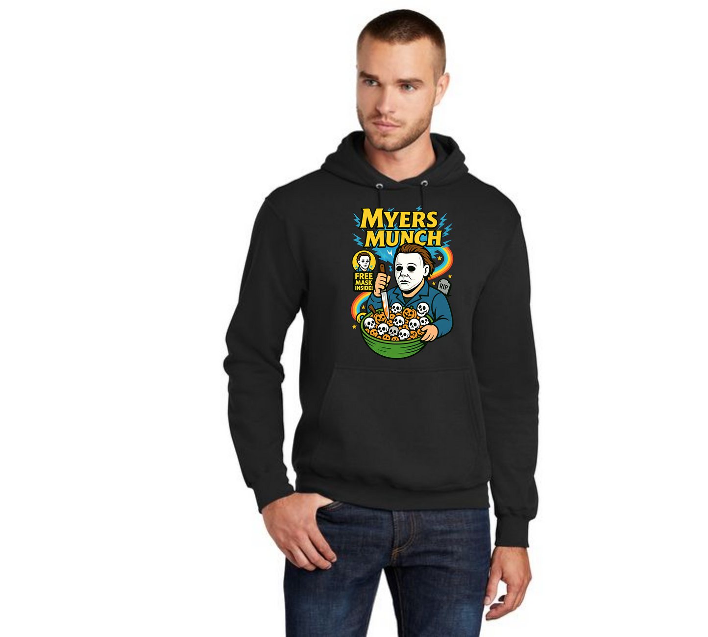 HALLOWEEN MYERS MUNCH PC78H Port & Company® Core Fleece Pullover Hooded Sweatshirt HW-3