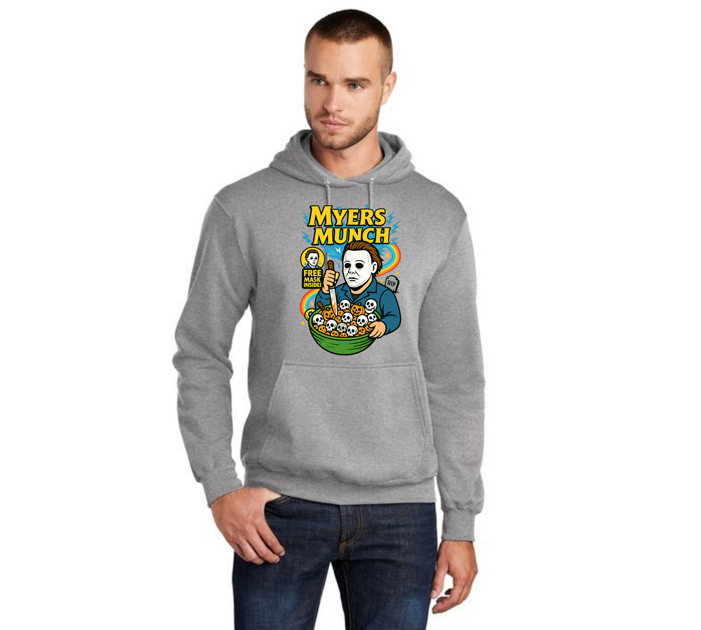 HALLOWEEN MYERS MUNCH PC78H Port & Company® Core Fleece Pullover Hooded Sweatshirt HW-3