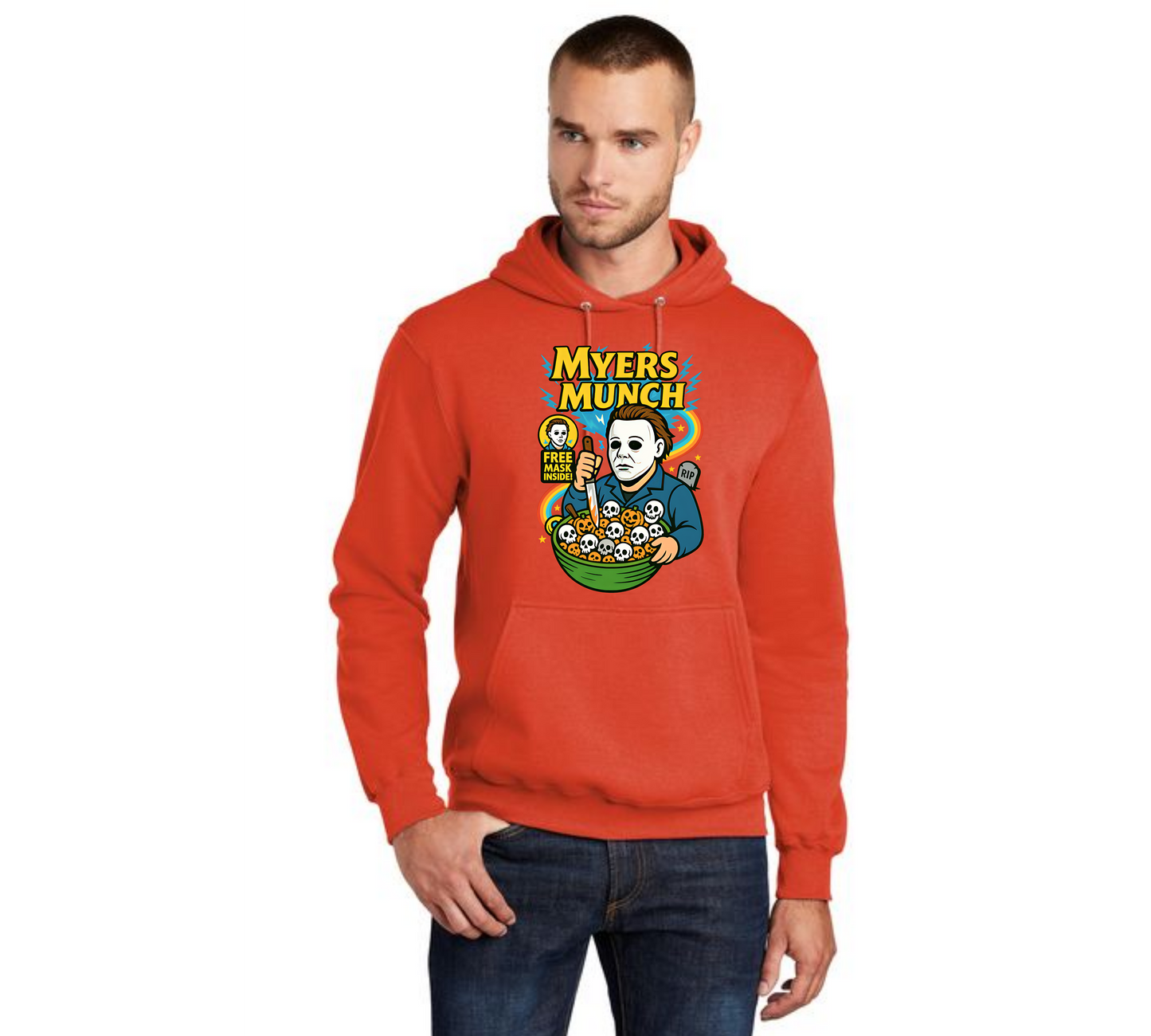 HALLOWEEN MYERS MUNCH PC78H Port & Company® Core Fleece Pullover Hooded Sweatshirt HW-3