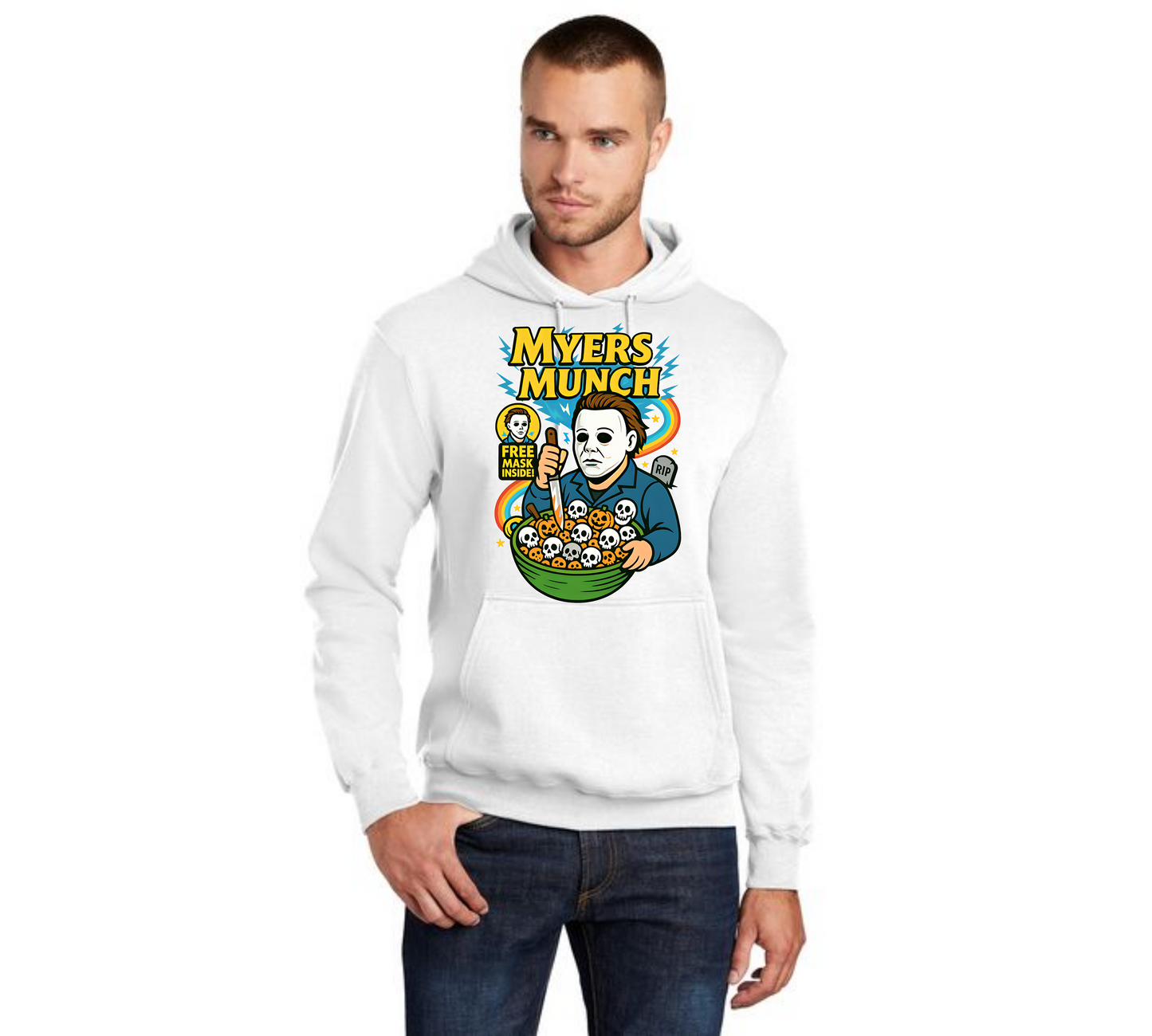 HALLOWEEN MYERS MUNCH PC78H Port & Company® Core Fleece Pullover Hooded Sweatshirt HW-3