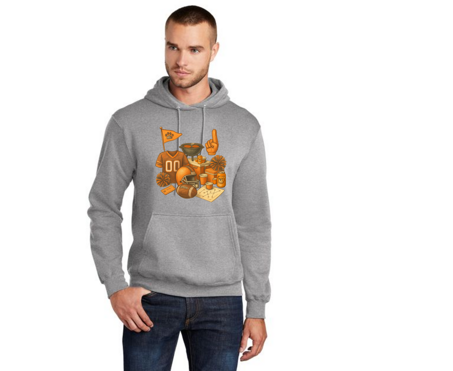 EAST PALESTINE FOOTBALL PC78H Port & Company® Core Fleece Pullover Hooded Sweatshirt 3