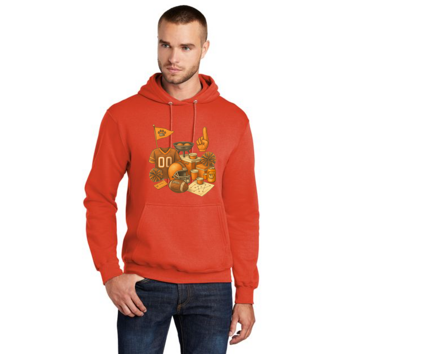 EAST PALESTINE FOOTBALL PC78H Port & Company® Core Fleece Pullover Hooded Sweatshirt 3