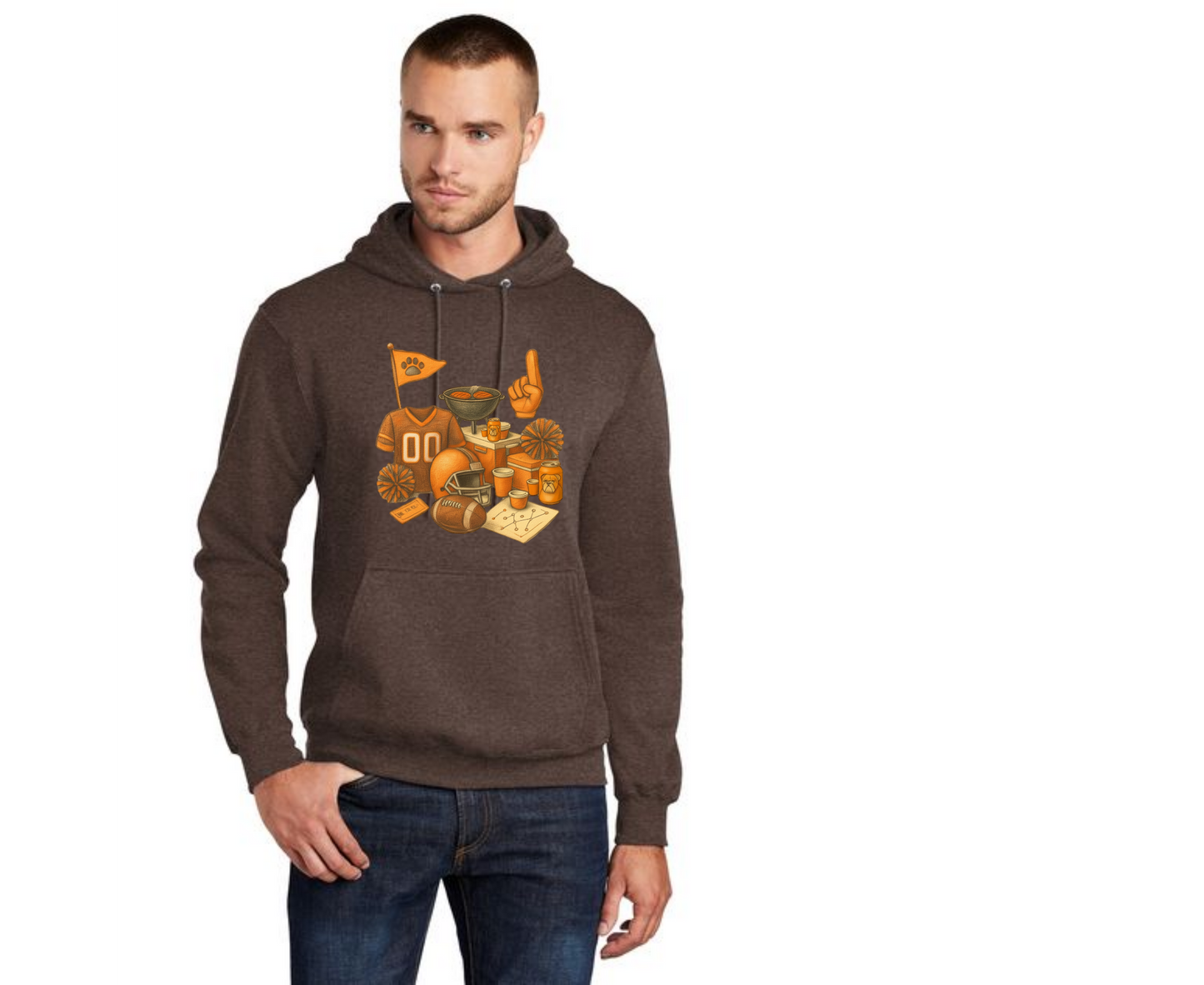 EAST PALESTINE FOOTBALL PC78H Port & Company® Core Fleece Pullover Hooded Sweatshirt 3