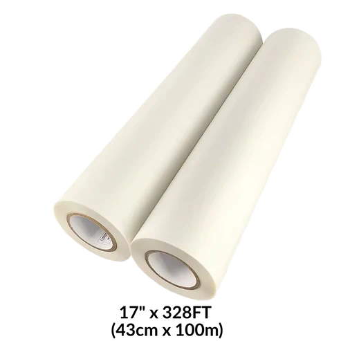 DTF Transfer Film 17" x 328FT Double-Side Hot Peel – 3 Sec Press, Instant Peel Film