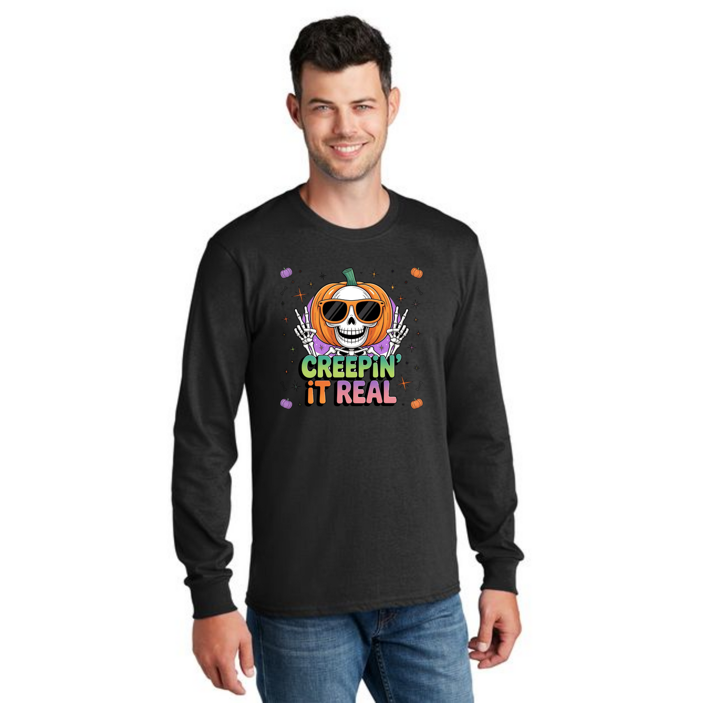 HALLOWEEN PC55LS Port & Company® Long Sleeve Core Cotton Tee HW-34