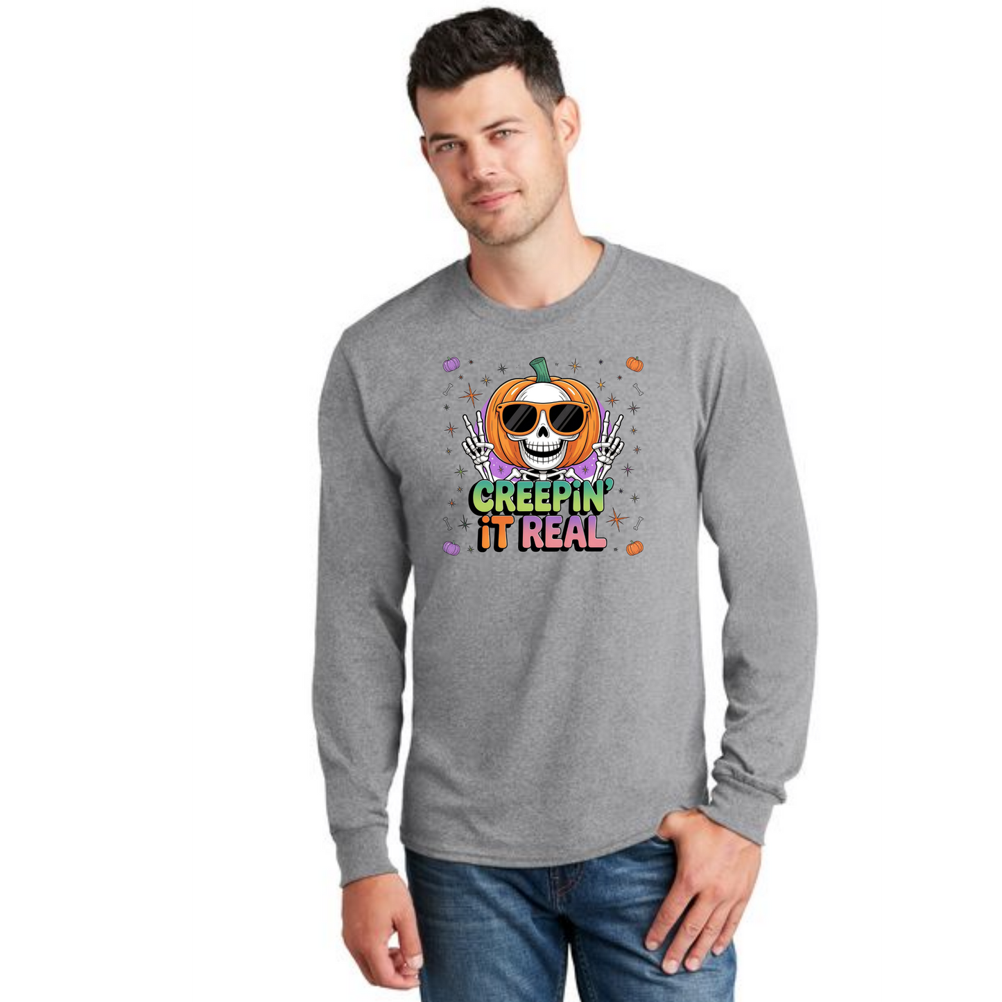 HALLOWEEN PC55LS Port & Company® Long Sleeve Core Cotton Tee HW-34
