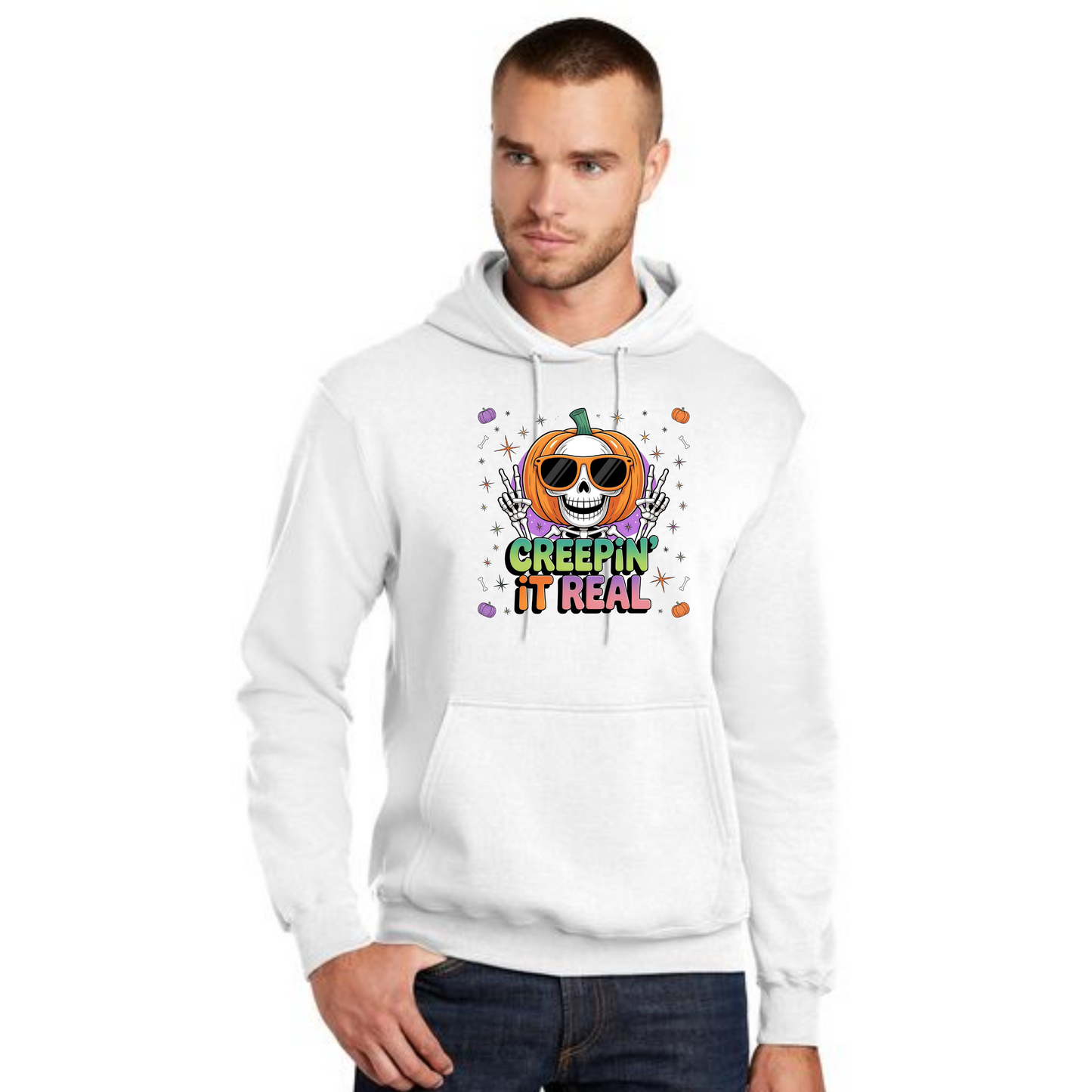 HALLOWEEN PC78H Port & Company® Core Fleece Pullover Hooded Sweatshirt HW-34