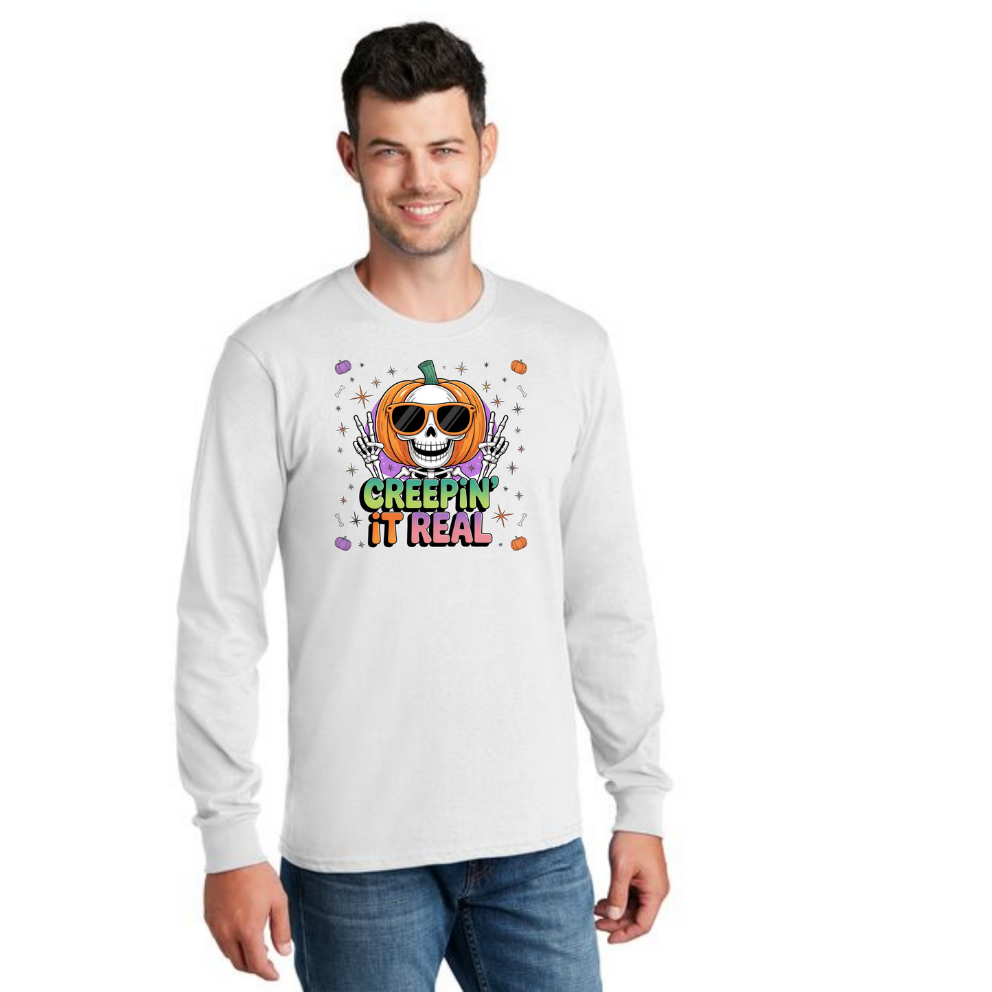 HALLOWEEN PC55LS Port & Company® Long Sleeve Core Cotton Tee HW-34