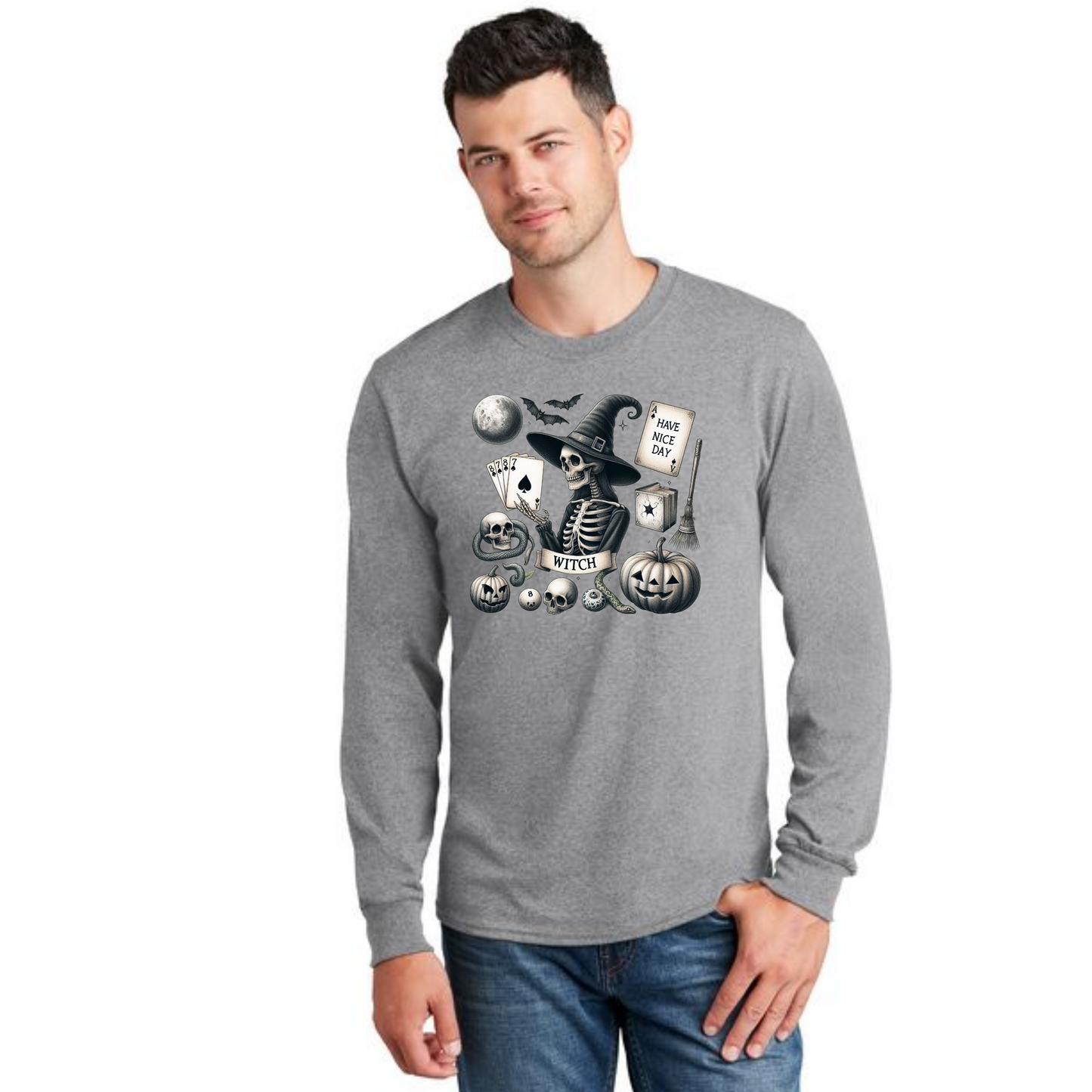 HALLOWEEN PC55LS Port & Company® Long Sleeve Core Cotton Tee HW-28