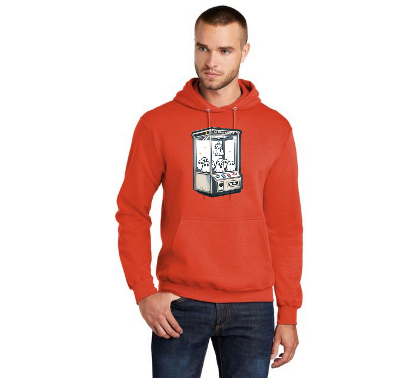 HALLOWEEN GRAB A GHOST PC78H Port & Company® Core Fleece Pullover Hooded Sweatshirt HW-16