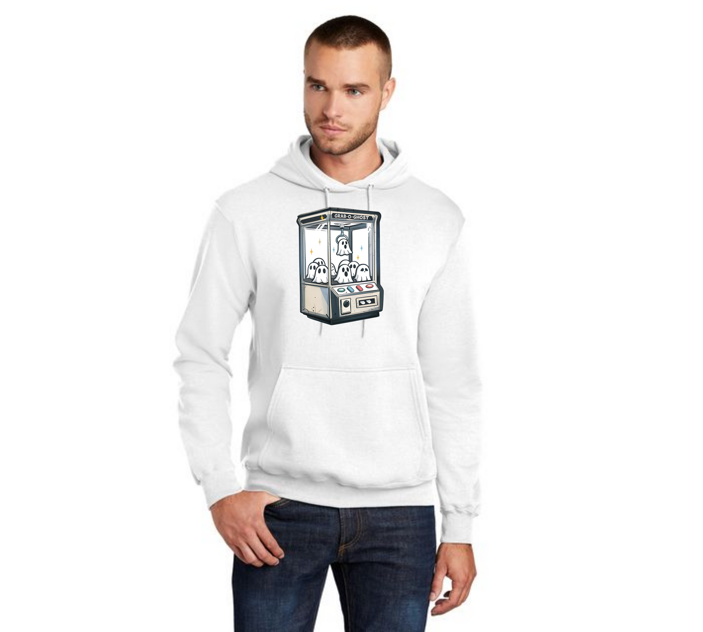 HALLOWEEN GRAB A GHOST PC78H Port & Company® Core Fleece Pullover Hooded Sweatshirt HW-16