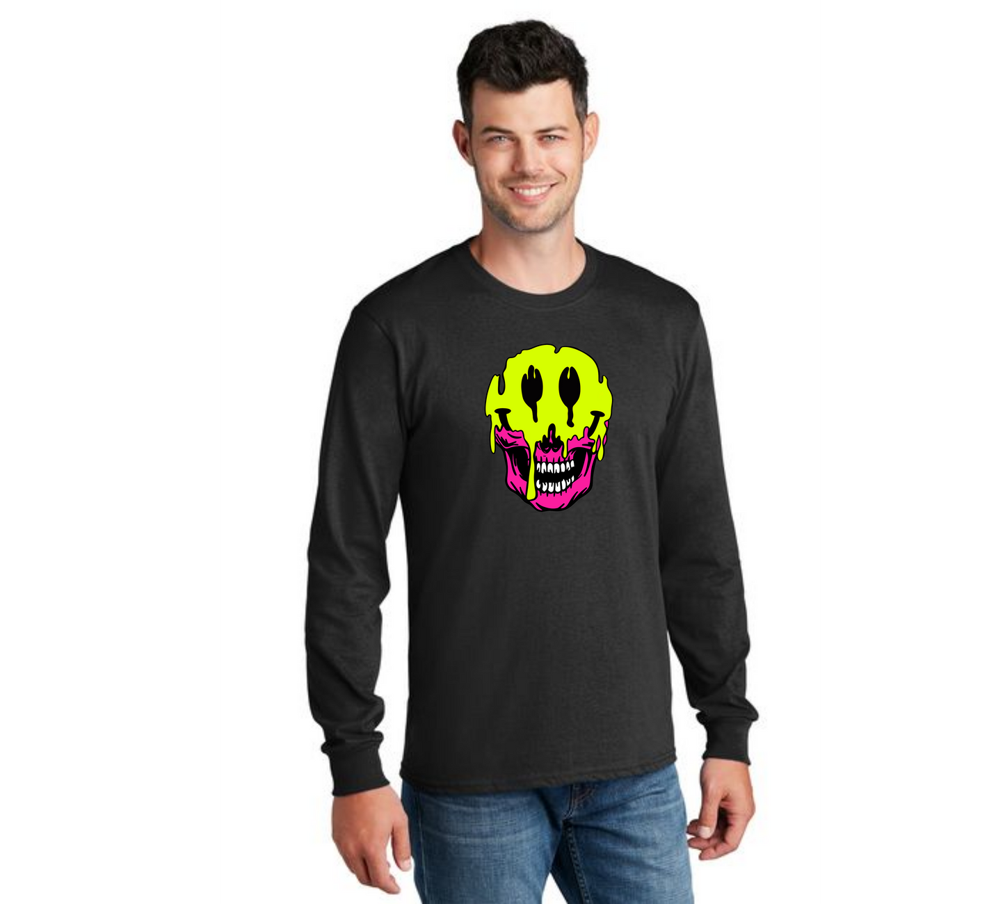 HALLOWEEN MASK PC55LS Port & Company® Long Sleeve Core Cotton Tee HW-17