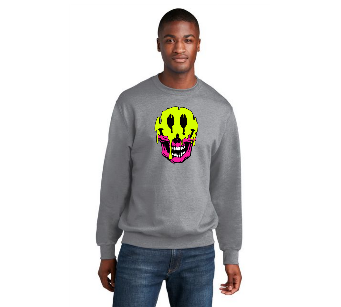 HALLOWEEN MASK Port & Company® Core Fleece Crewneck Sweatshirt HW-17