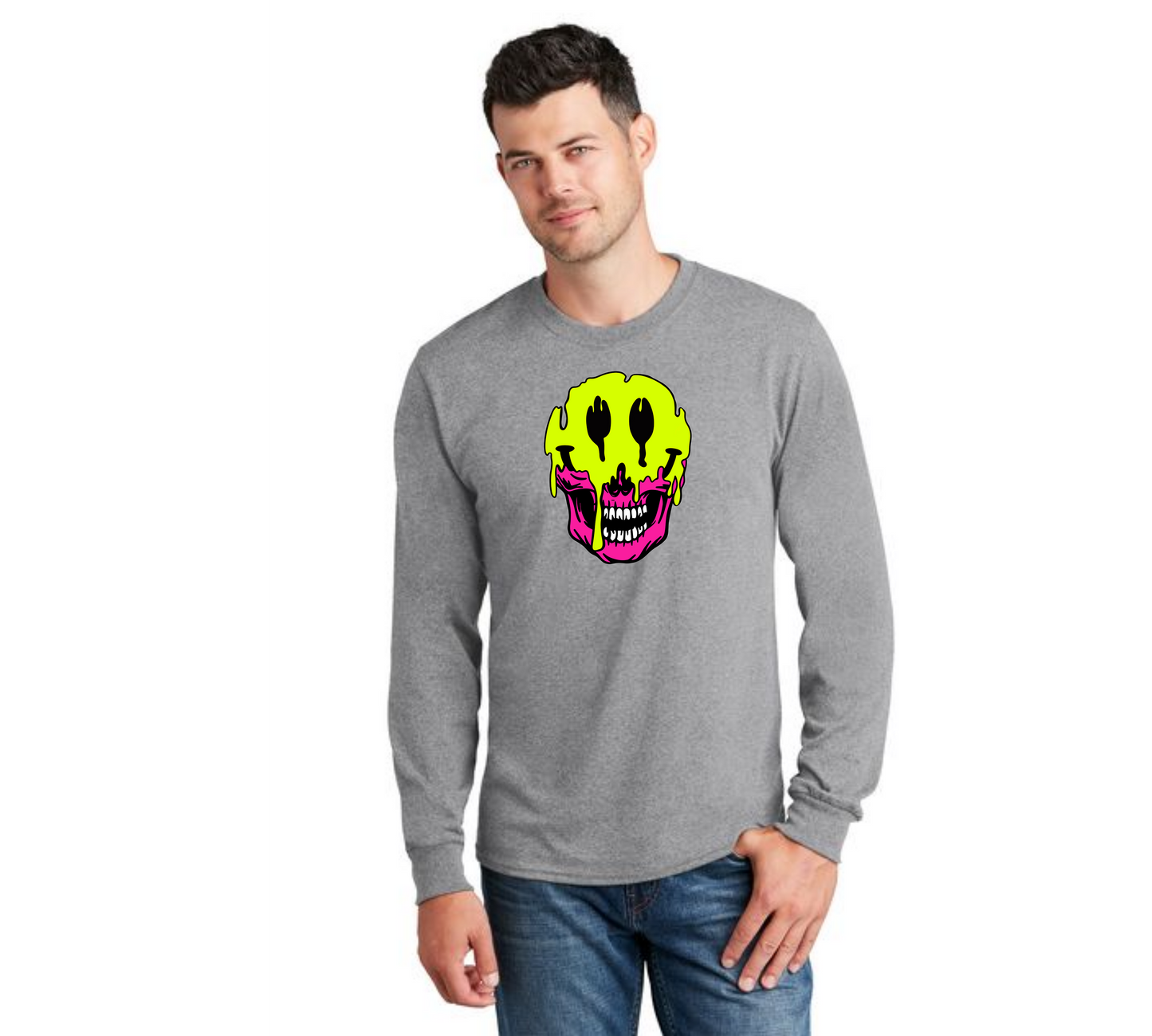 HALLOWEEN MASK PC55LS Port & Company® Long Sleeve Core Cotton Tee HW-17