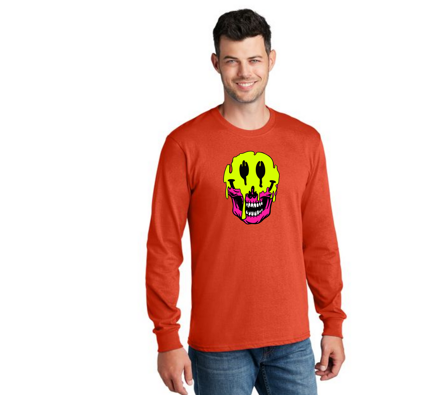 HALLOWEEN MASK PC55LS Port & Company® Long Sleeve Core Cotton Tee HW-17