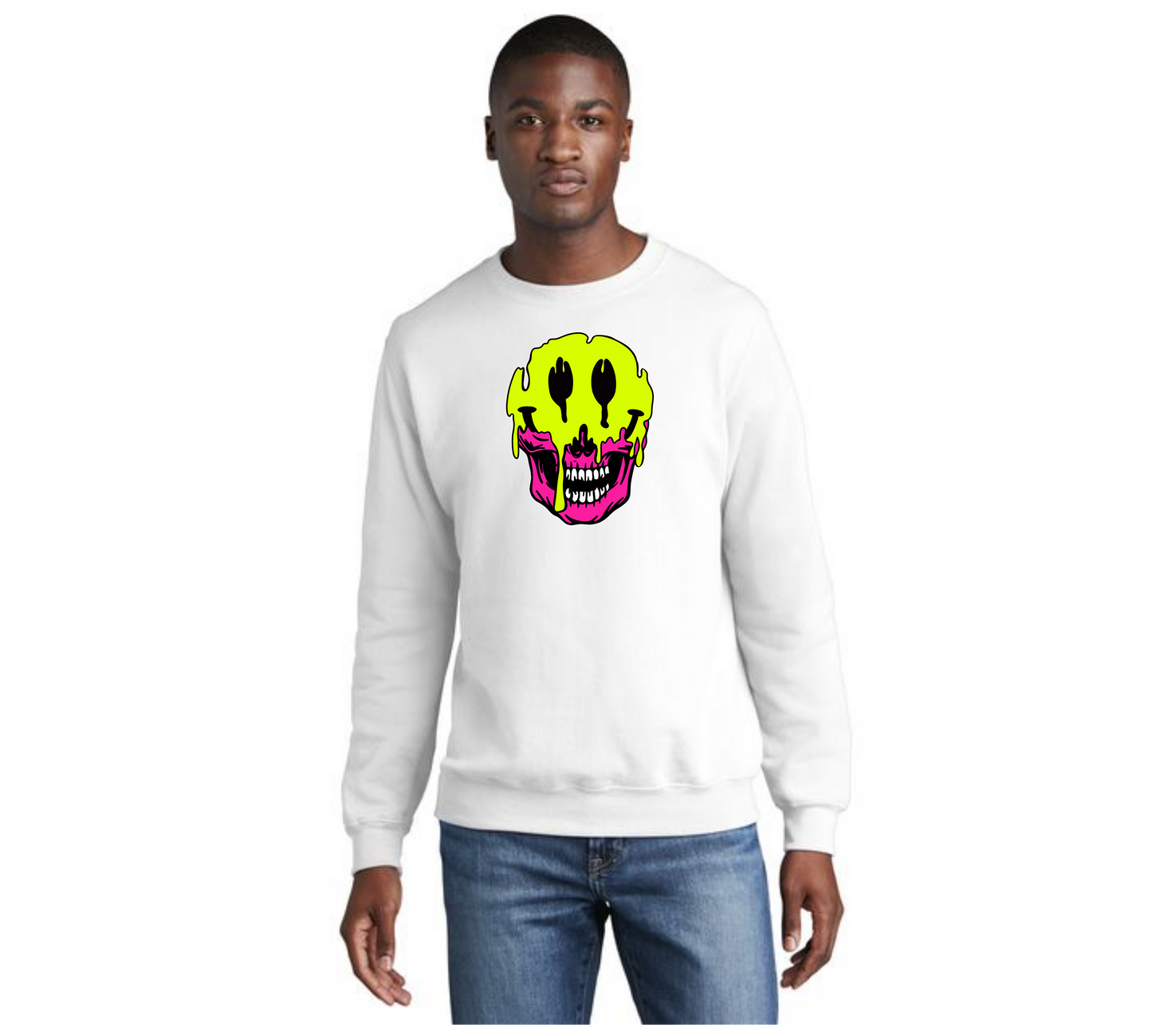HALLOWEEN MASK Port & Company® Core Fleece Crewneck Sweatshirt HW-17
