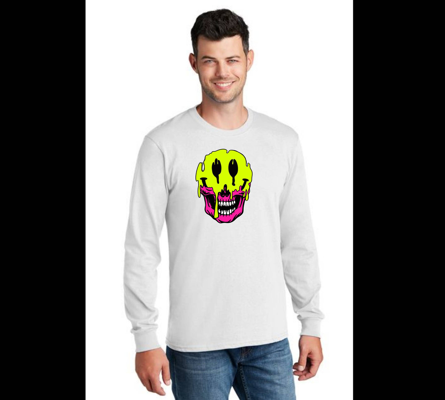 HALLOWEEN MASK PC55LS Port & Company® Long Sleeve Core Cotton Tee HW-17