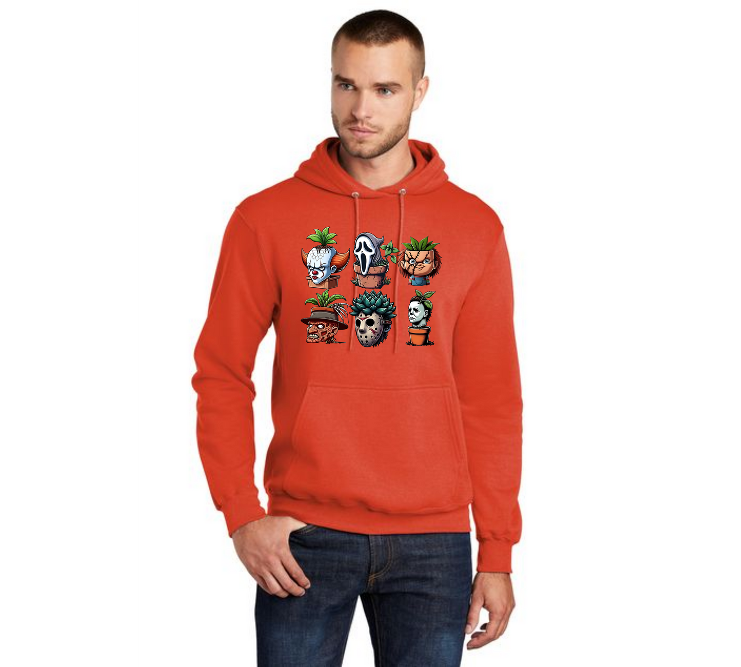 HALLOWEEN HORROR PLANTERS PC78H Port & Company® Core Fleece Pullover Hooded Sweatshirt HW-18