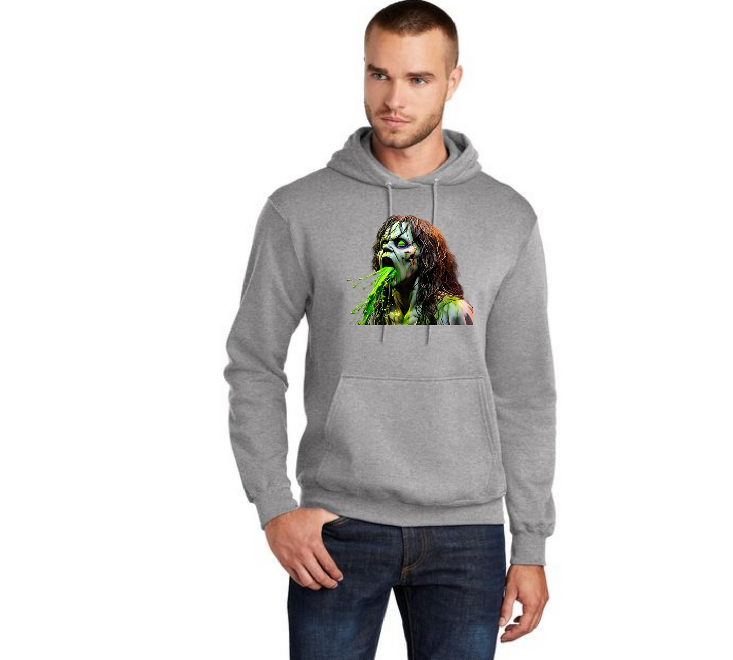 HALLOWEEN BEETLEJUICE PC78H Port & Company® Core Fleece Pullover Hooded Sweatshirt HW-20