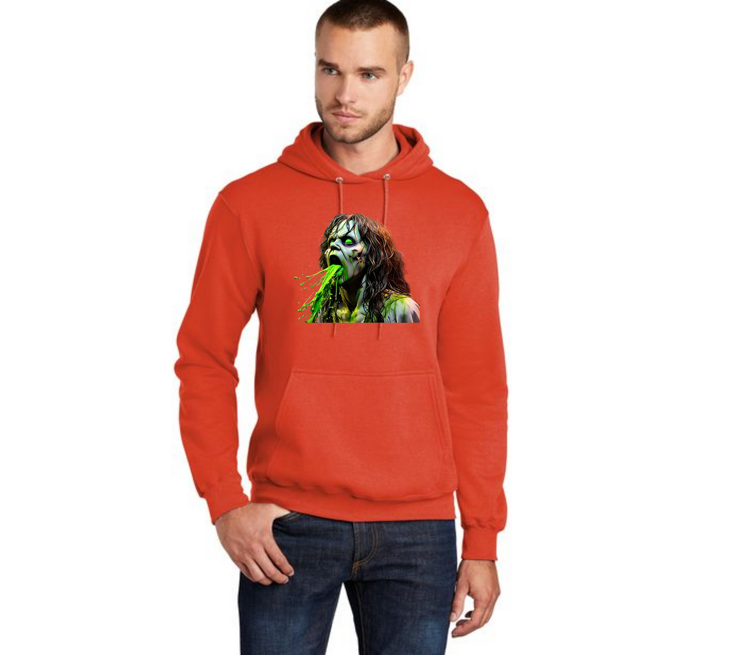HALLOWEEN BEETLEJUICE PC78H Port & Company® Core Fleece Pullover Hooded Sweatshirt HW-20