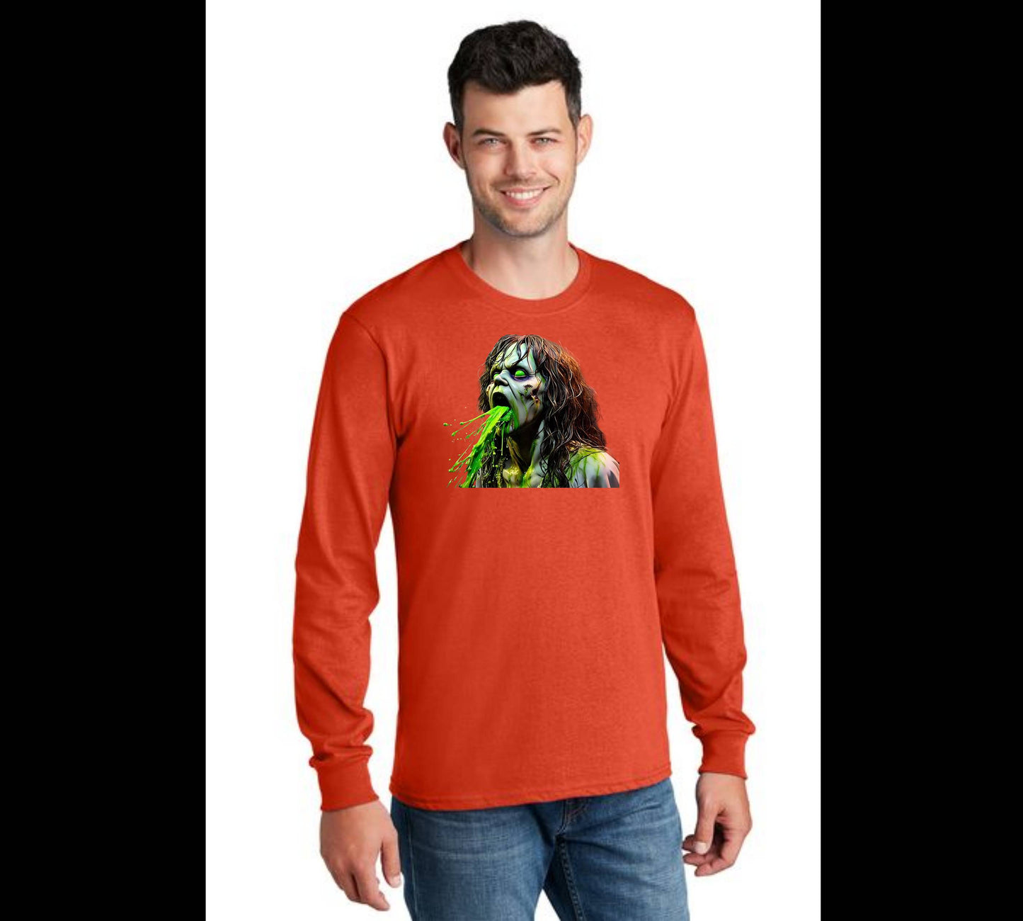 HALLOWEEN BEETLEJUICE PC55LS Port & Company® Long Sleeve Core Cotton Tee HW-20