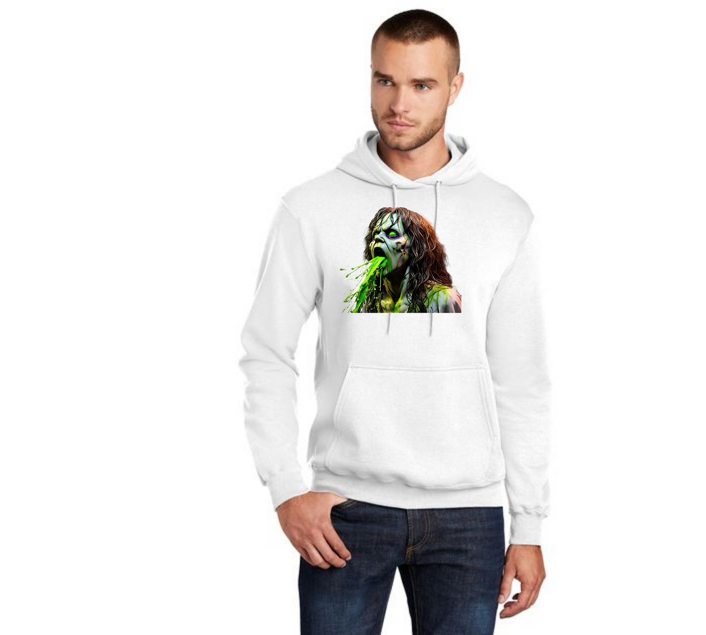 HALLOWEEN BEETLEJUICE PC78H Port & Company® Core Fleece Pullover Hooded Sweatshirt HW-20