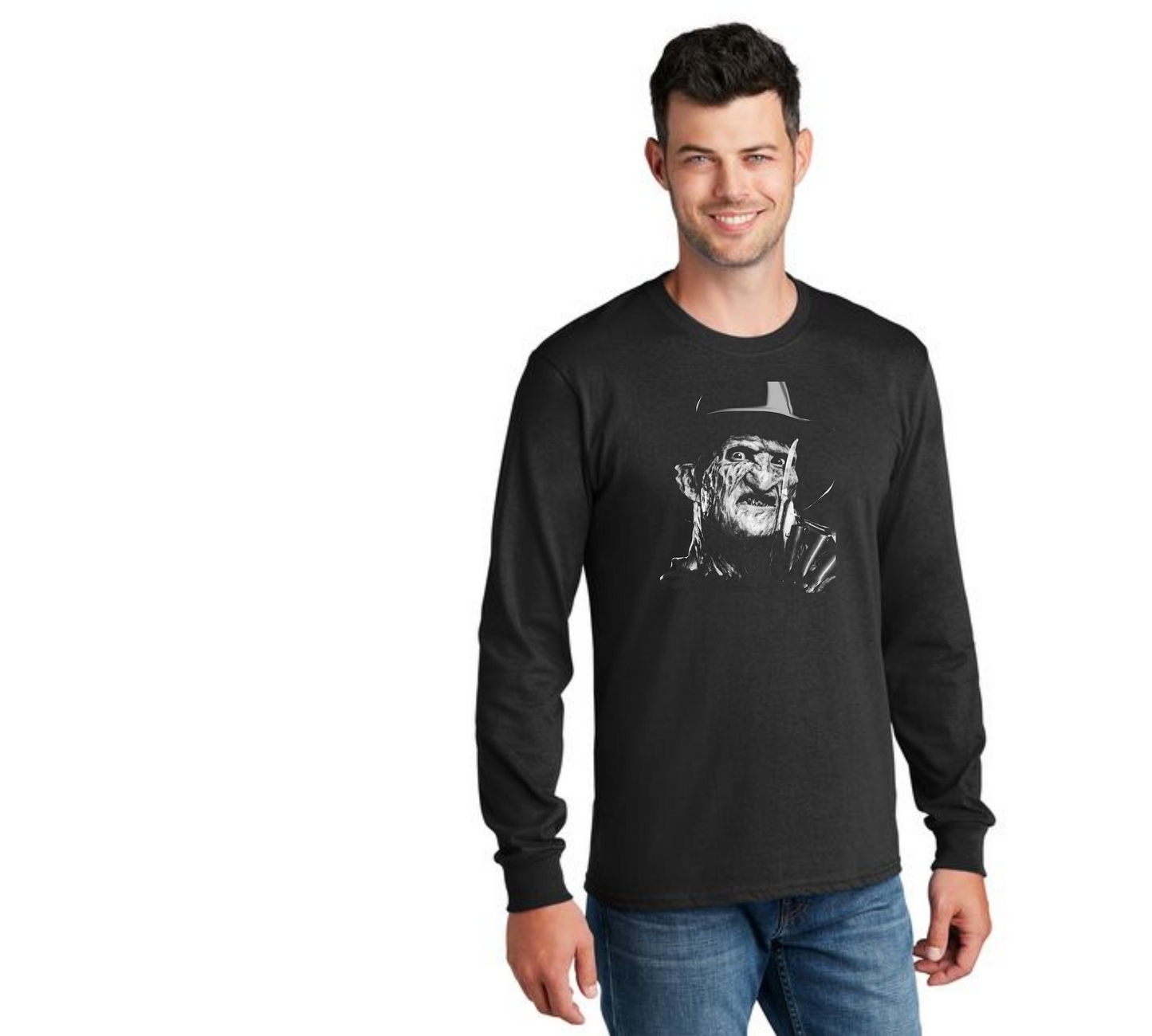 HALLOWEEN FREDDY PC55LS Port & Company® Long Sleeve Core Cotton Tee -12