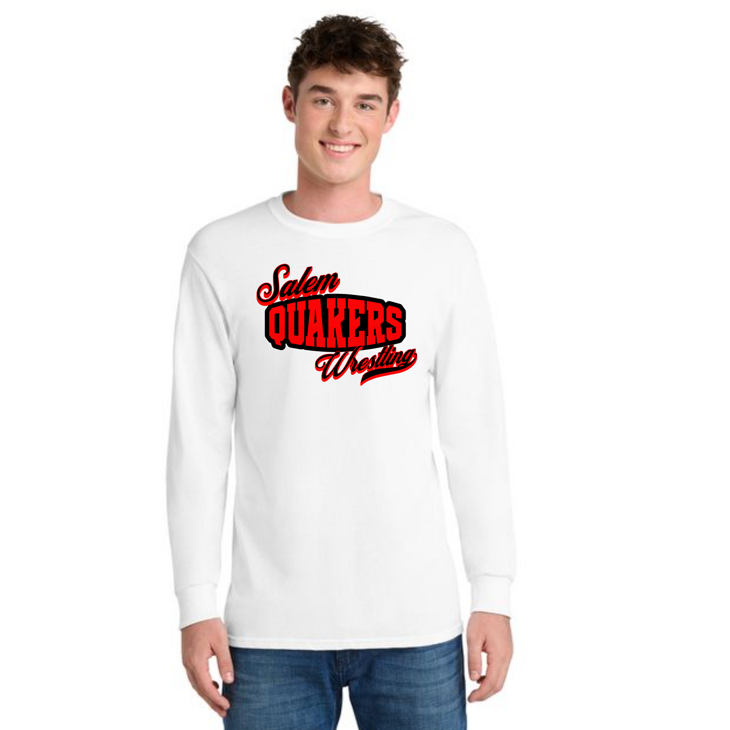 SALEM QUAKERS WRESTLING Port & Co™ Long Sleeve Core Cotton Tee 3