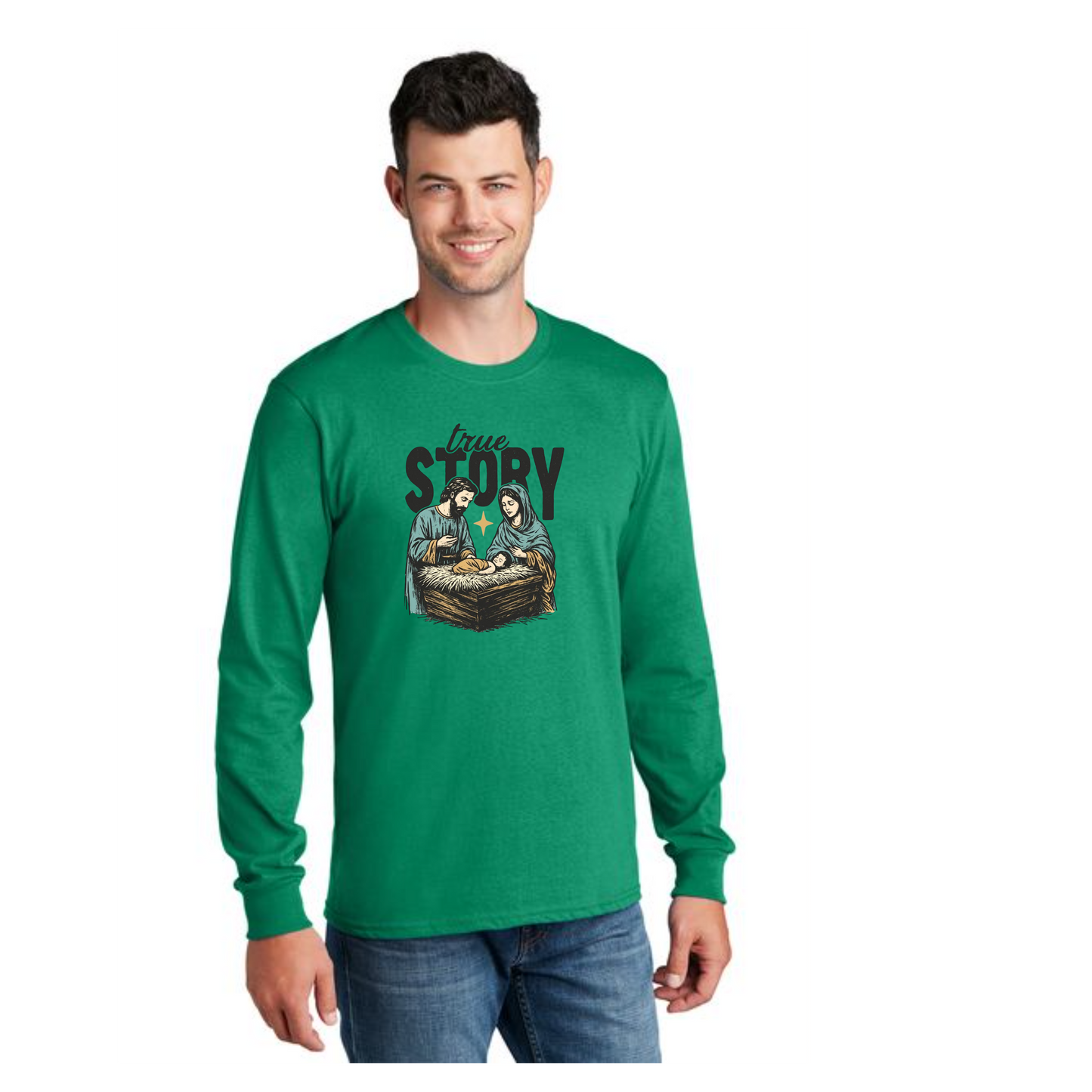 CHRISTMAS PC54LS Port & Company® Long Sleeve Core Cotton Tee 9
