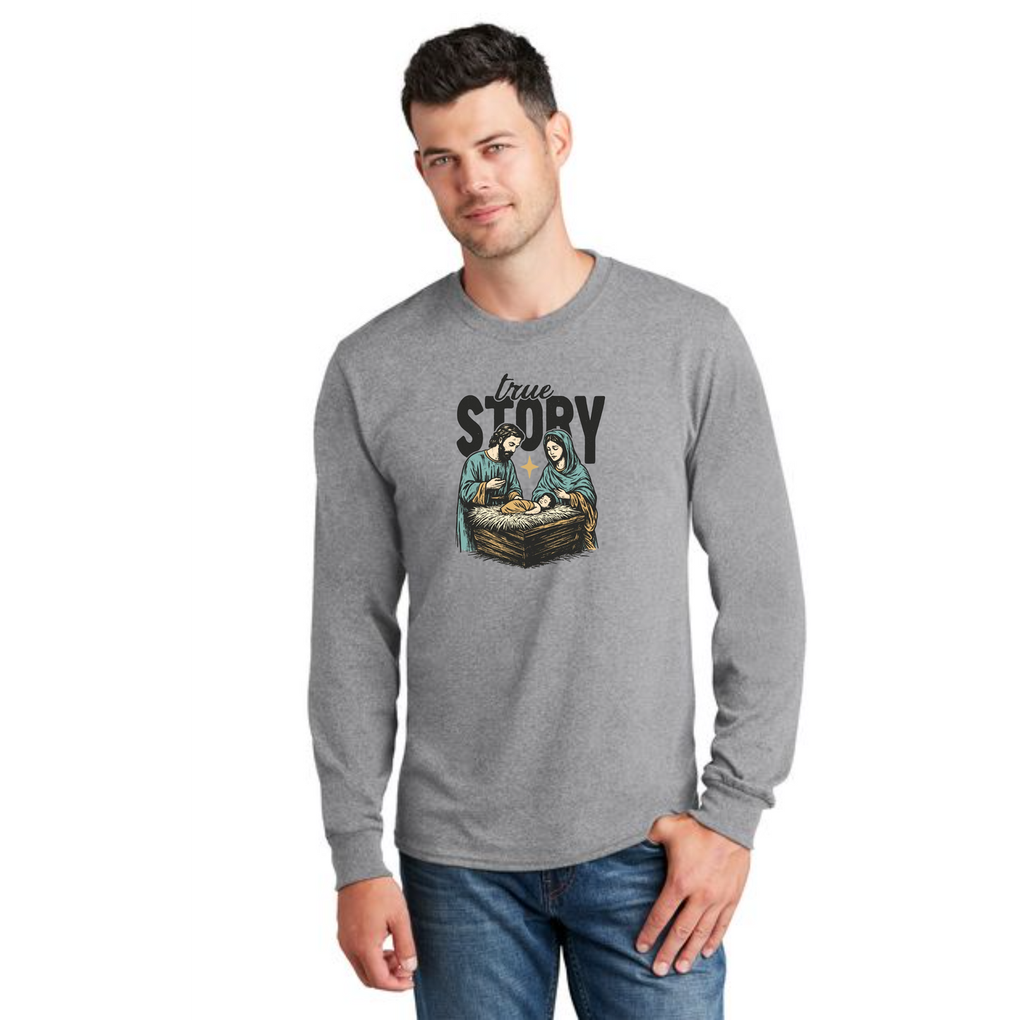 CHRISTMAS PC54LS Port & Company® Long Sleeve Core Cotton Tee 9